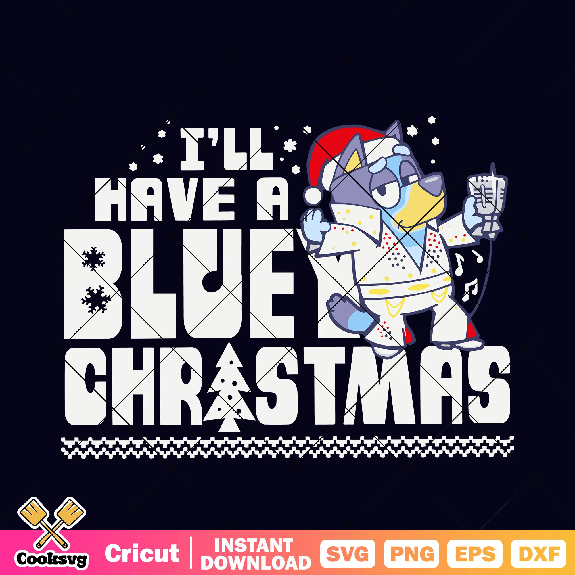 Ill have a bluey christmas svg, bluey santa hat svg, merry christmas svg