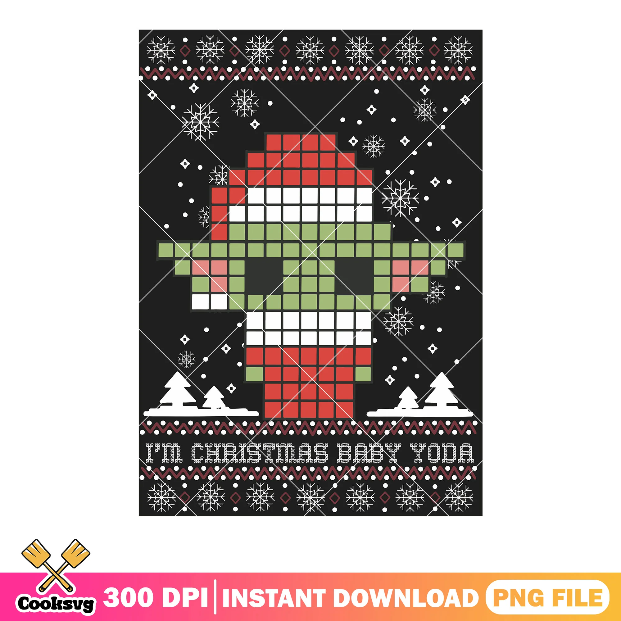 Im christmas baby yoda png, merry christmas png, star war png