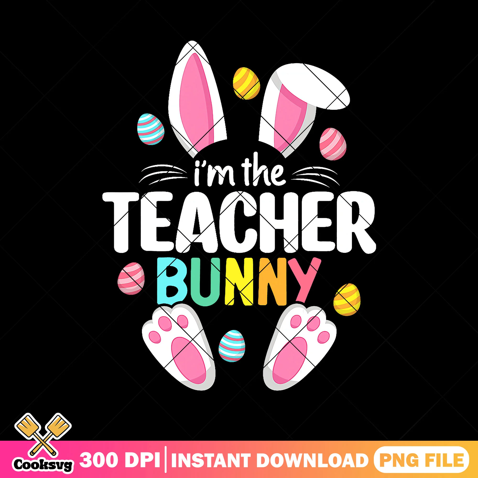 I'm the teacher bunny png, back to school day png, bunny png