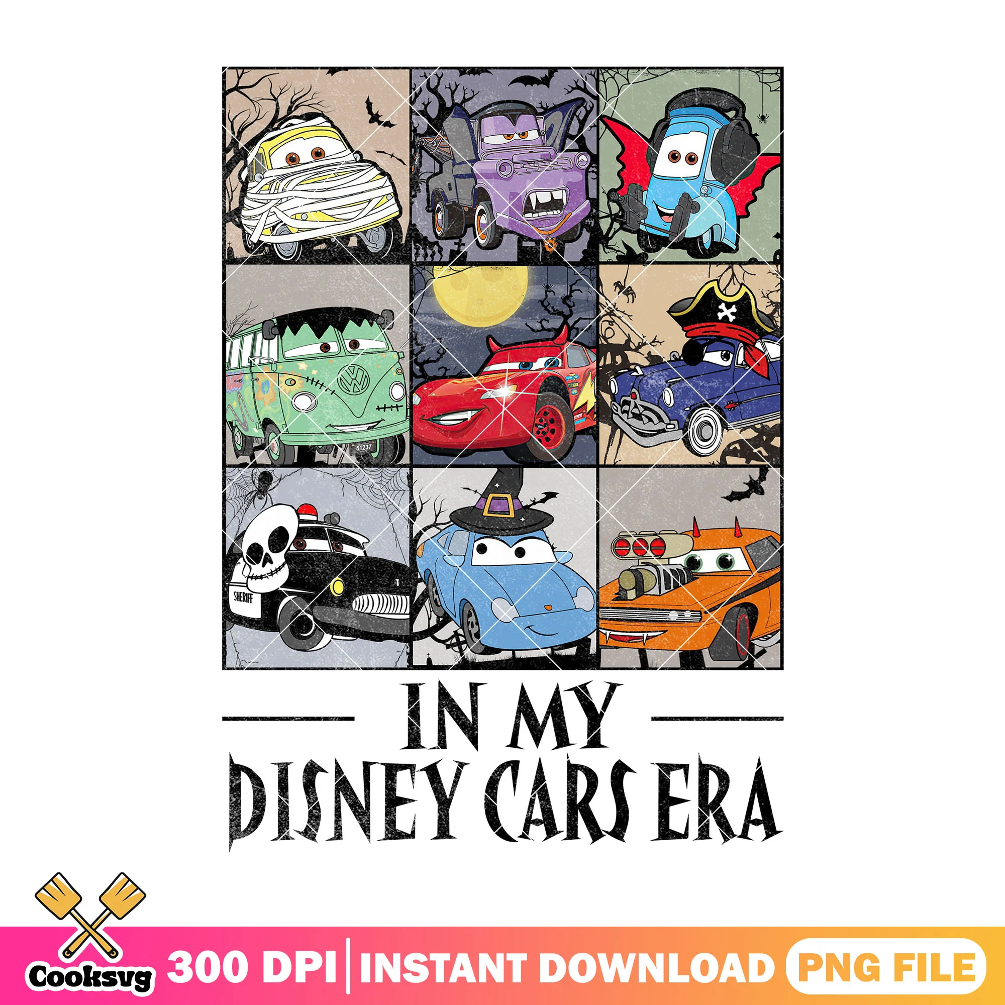 In my disney cars era png, halloween cartoon png, disney car png