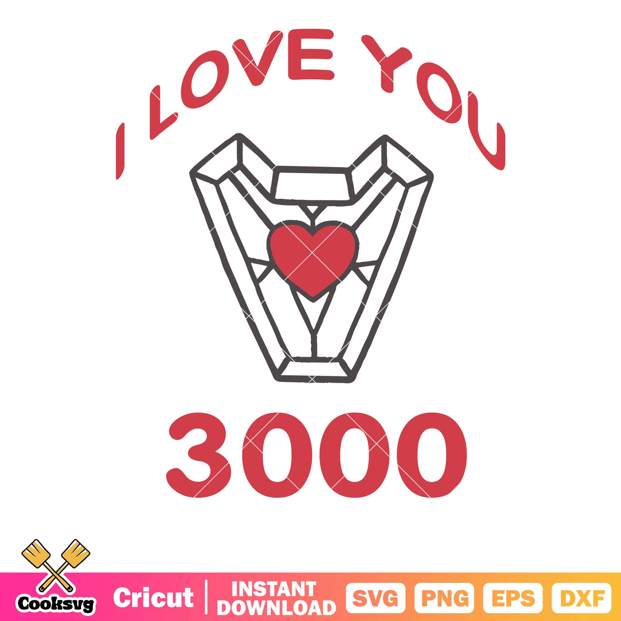 Iron man I love you 3000 svg, i love you 3000 svg, love valentine svg