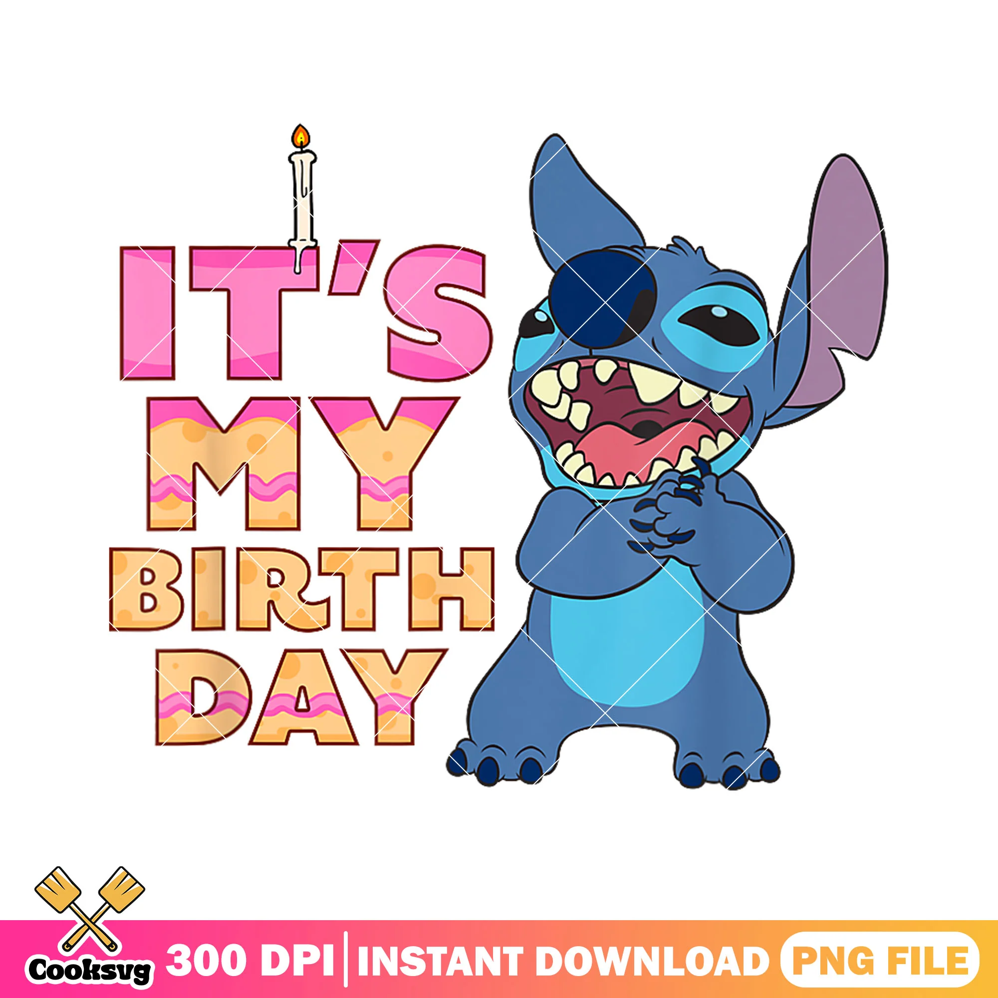 Its birthday stitch png, stitch birthday png, disney birthday png