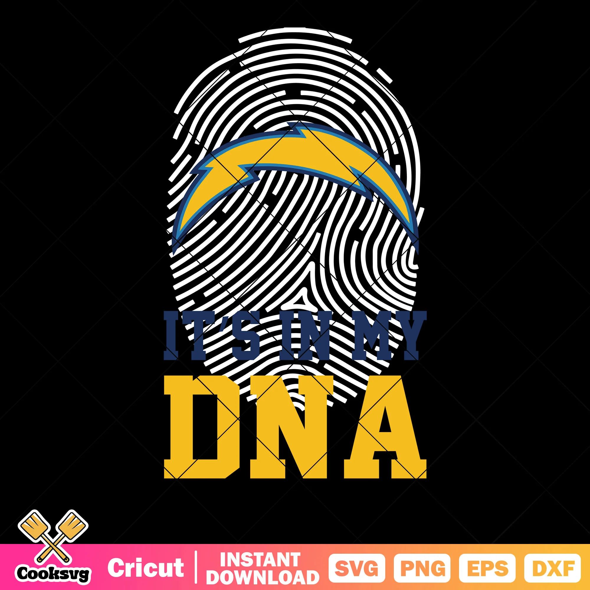 Its in my dna football team svg, chargers svg, los angles svg