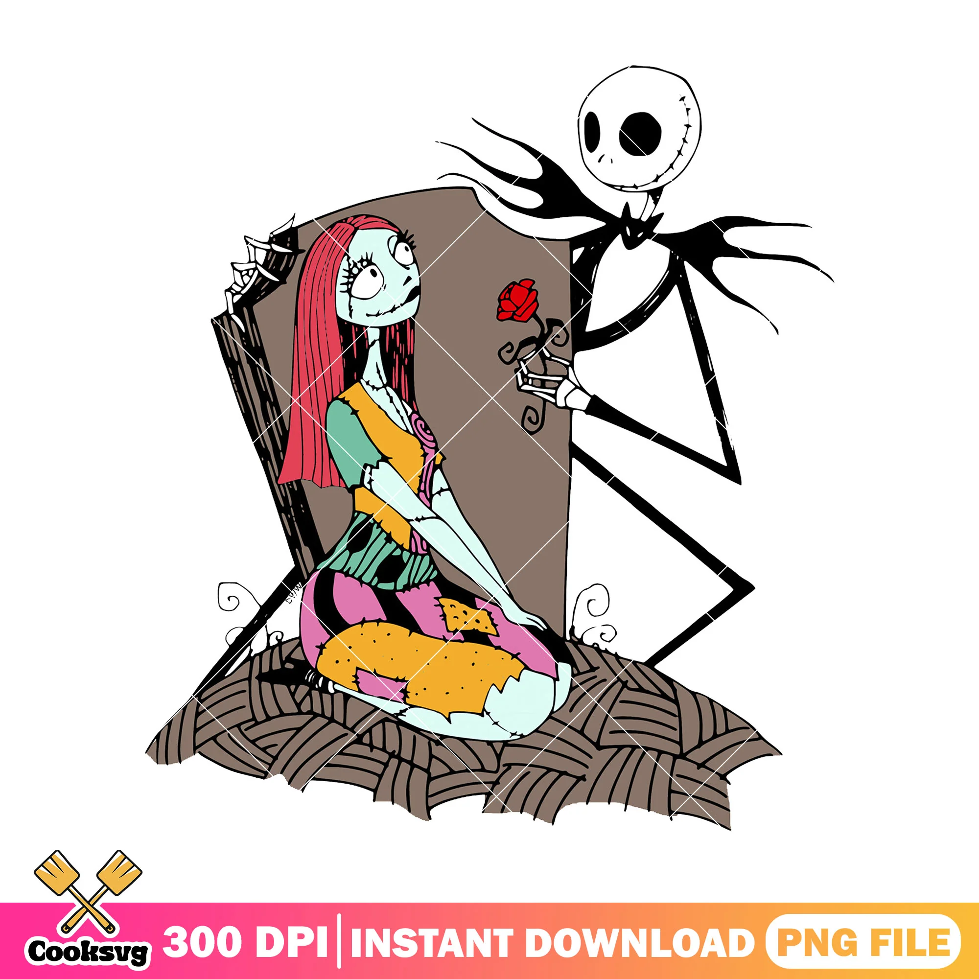 Jack gifts flower for sally png, halloween picture png, jack horror png