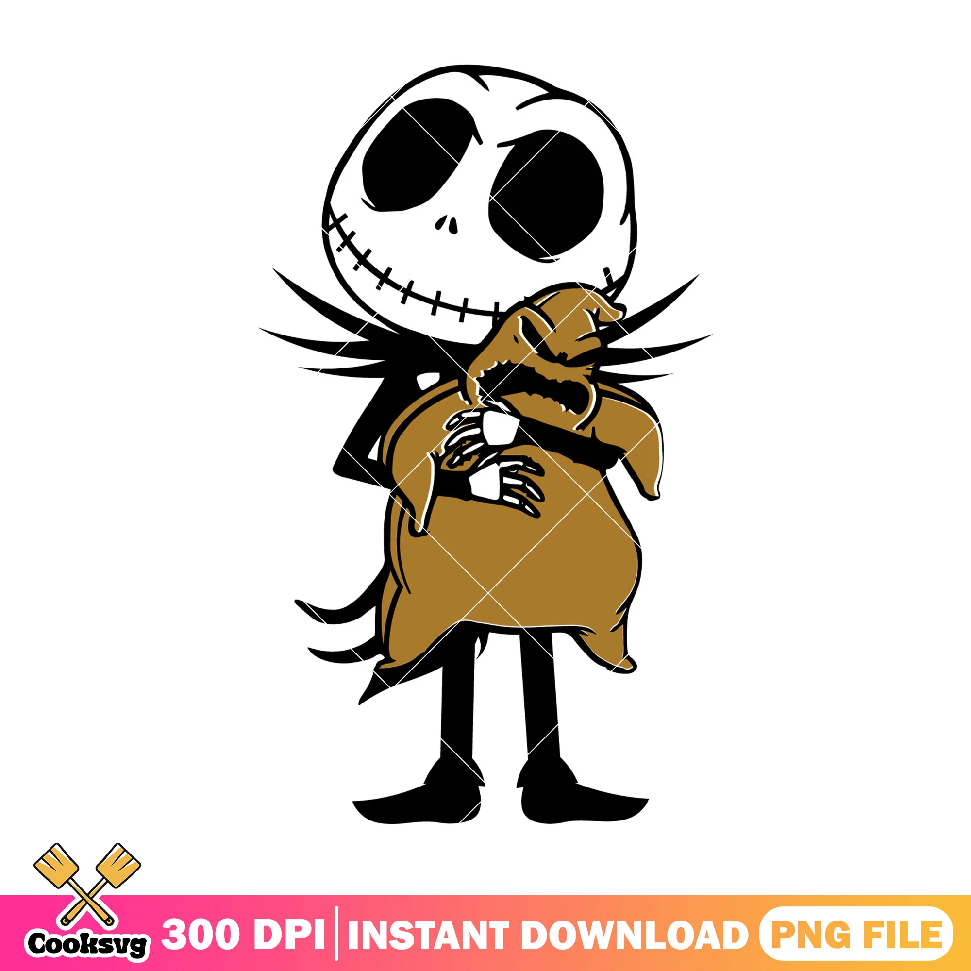 Jack hugs oogie boogie png, halloween day png, oogie boogie art png