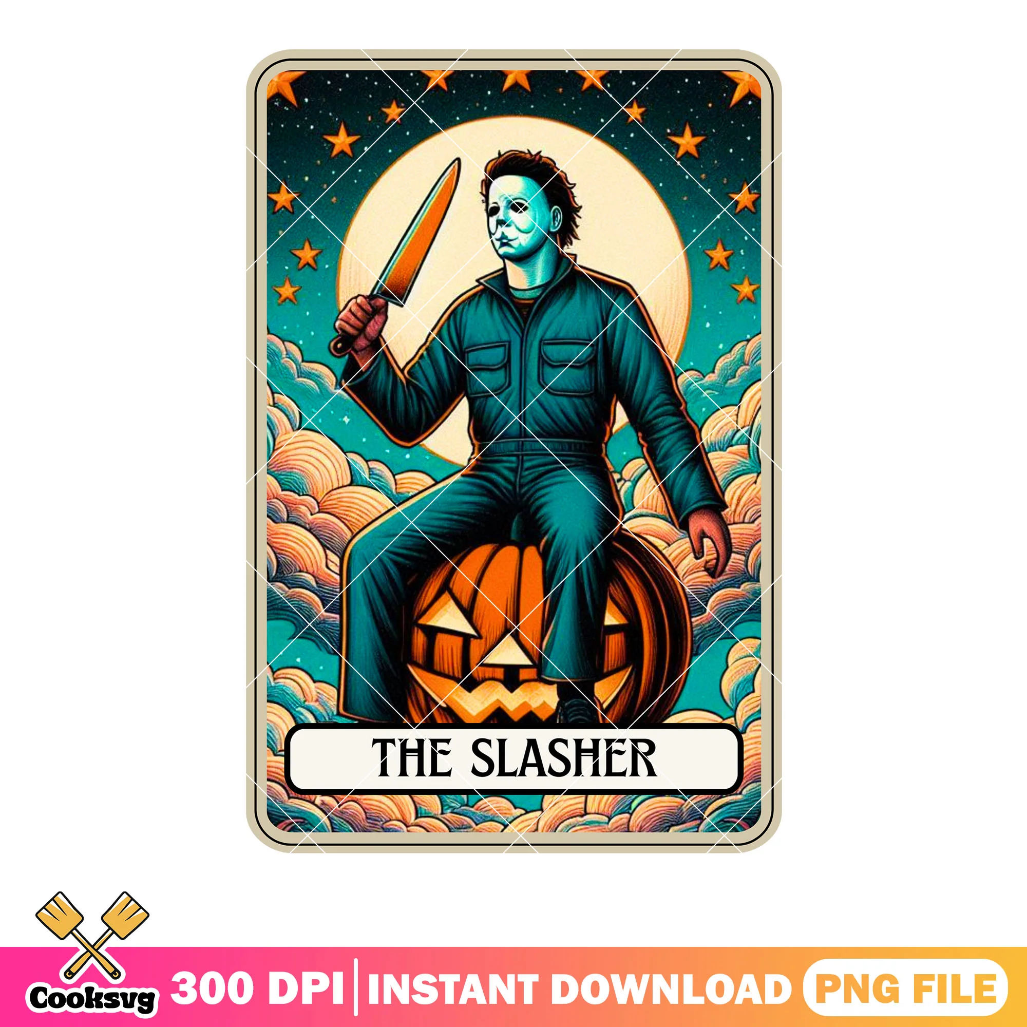 Jack o lantern killer png, starry night png, Michaej myers png