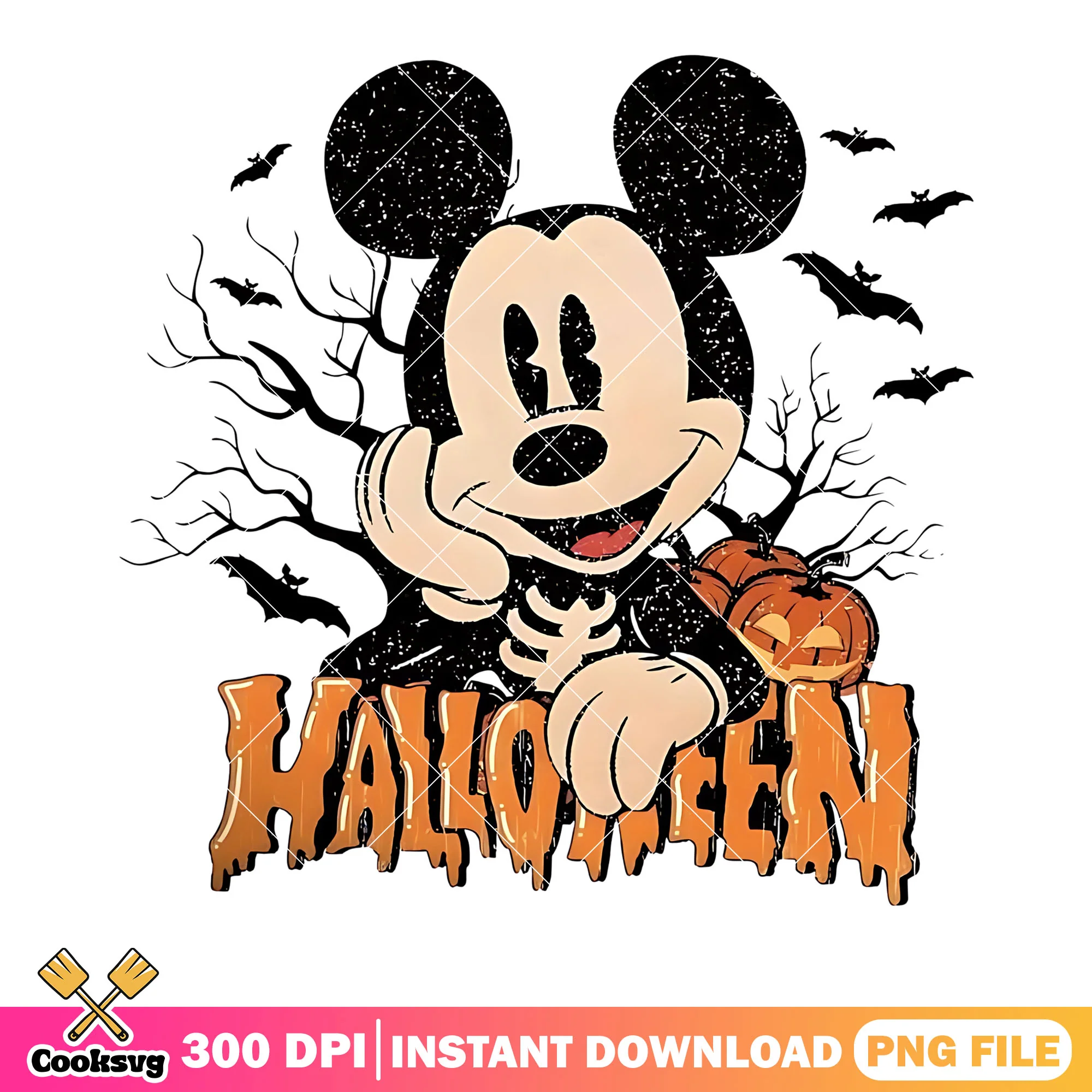 Jack o lantern mickey png, halloween art png, disney character png