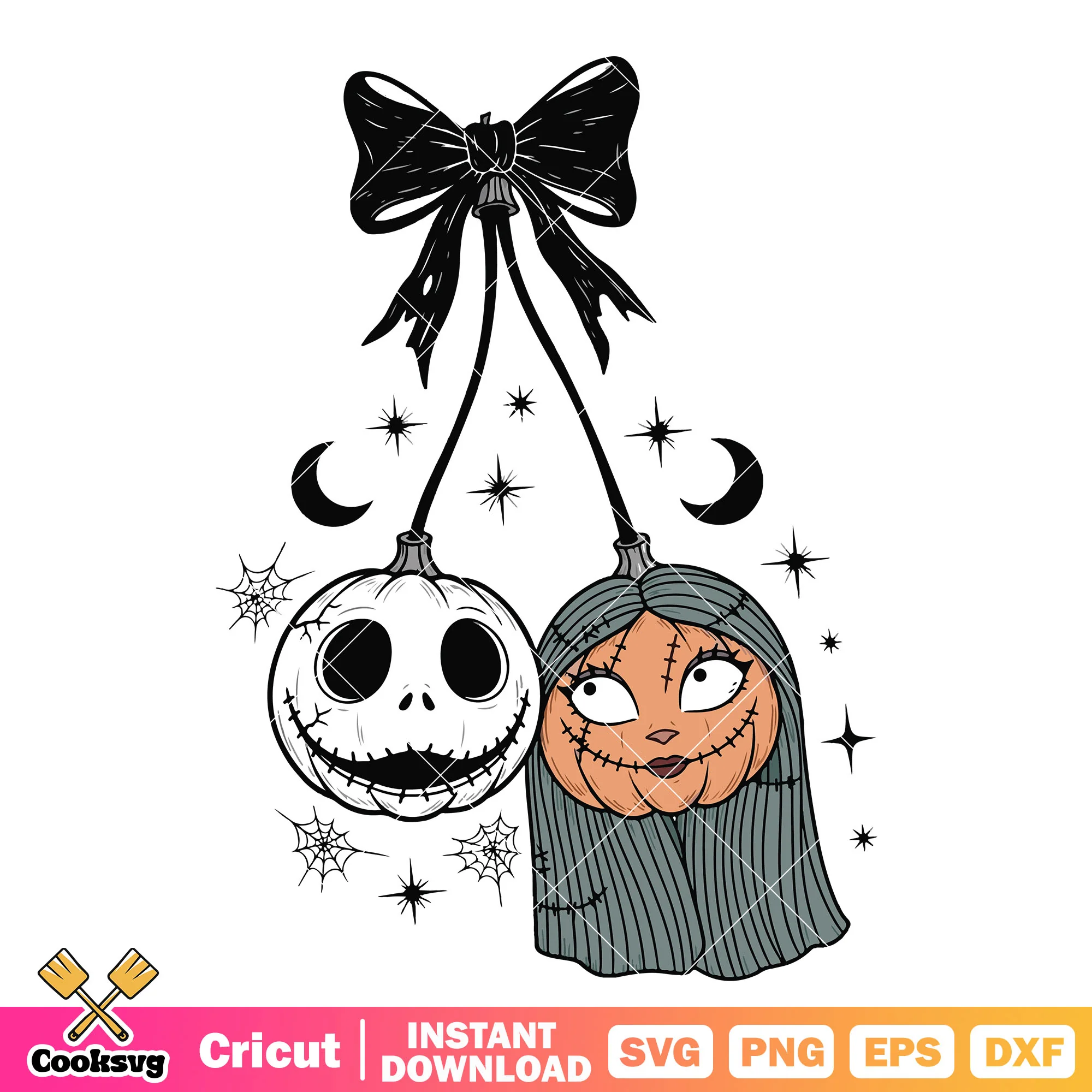 Jack sally bow tie svg, jack sally svg, nightmare halloween svg