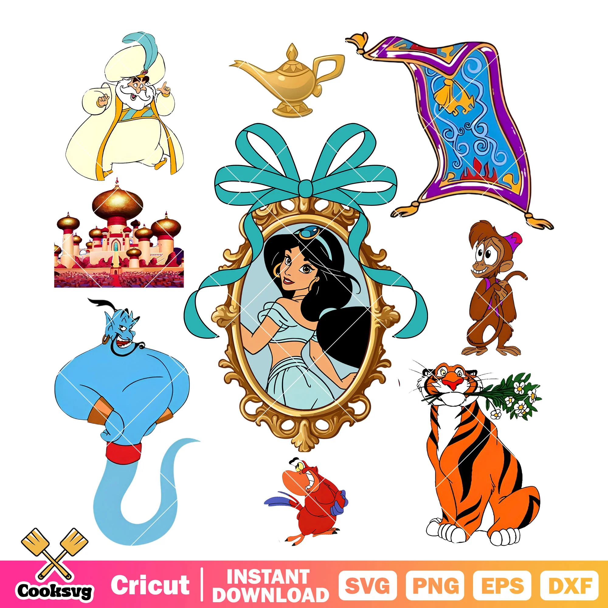 Jasmine princess bow tie mirror png, jasmine princess png