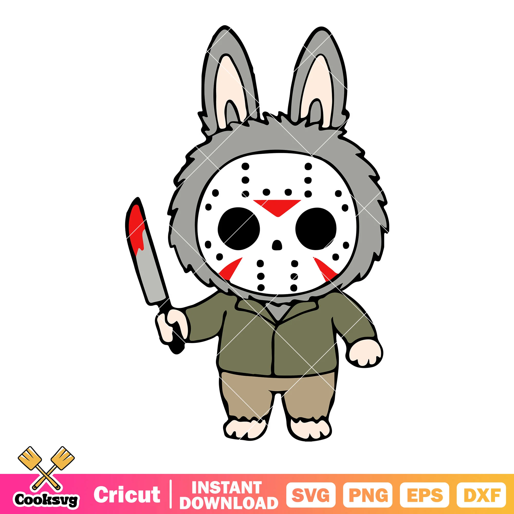 Jason costume labubu svg, labubu halloween svg, labubu costume svg