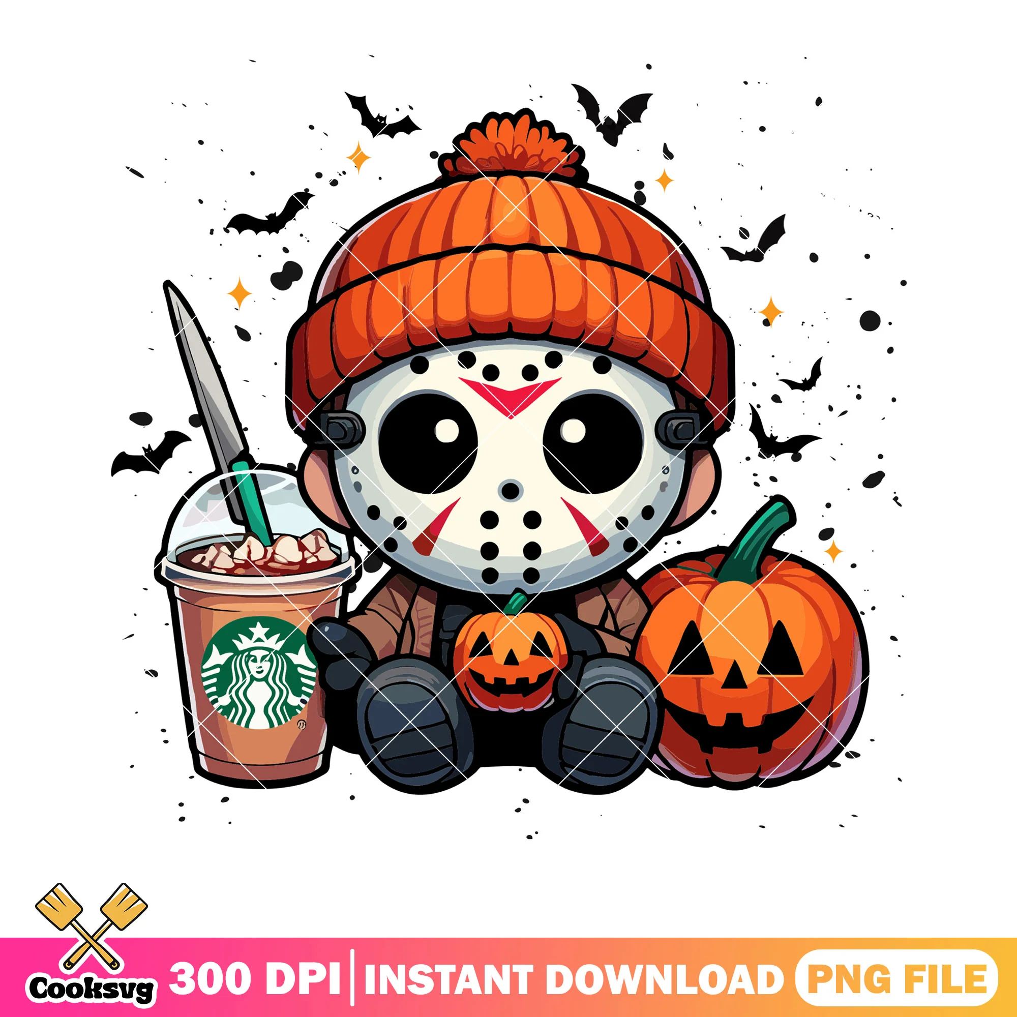 Jason the serial killer png, jack o lantern png, halloween moives png