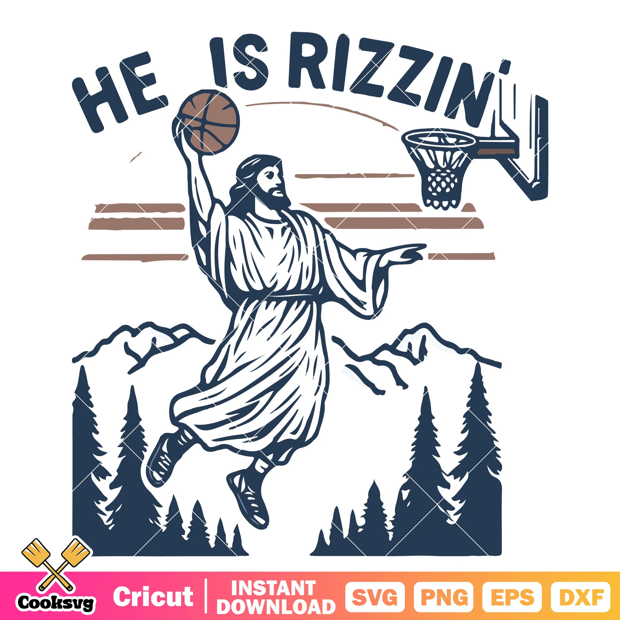 Jesus he is rizzin svg design, he is rizzin svg, funny jesus quotes svg