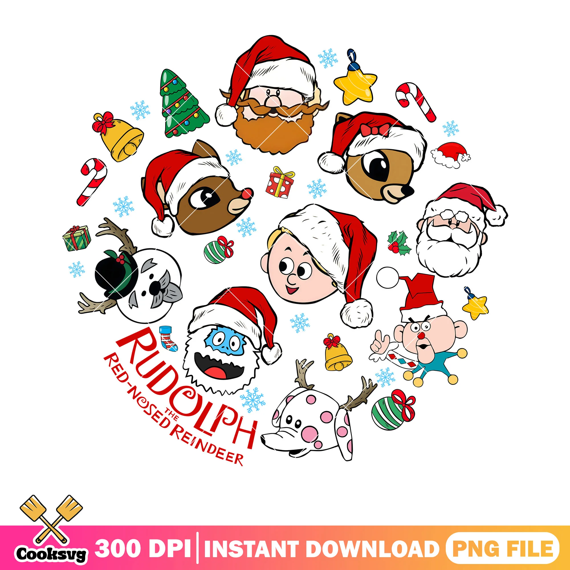 Jingle bell and christmas reindeer png, merry xmas png, santa claus png