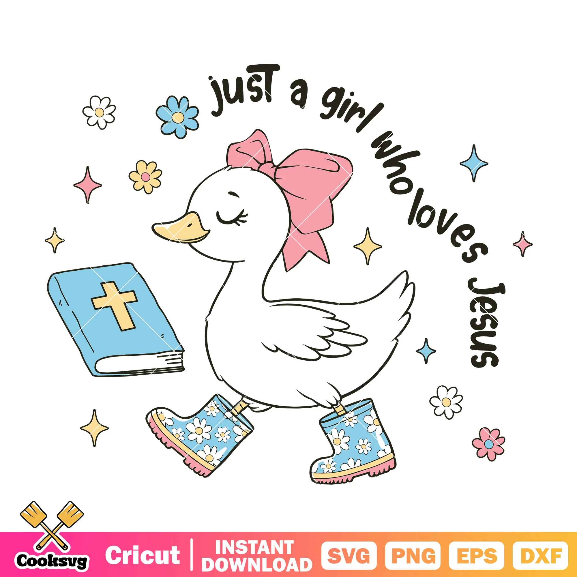 Just a girl who loves jesus goose svg, jesus loves me svg