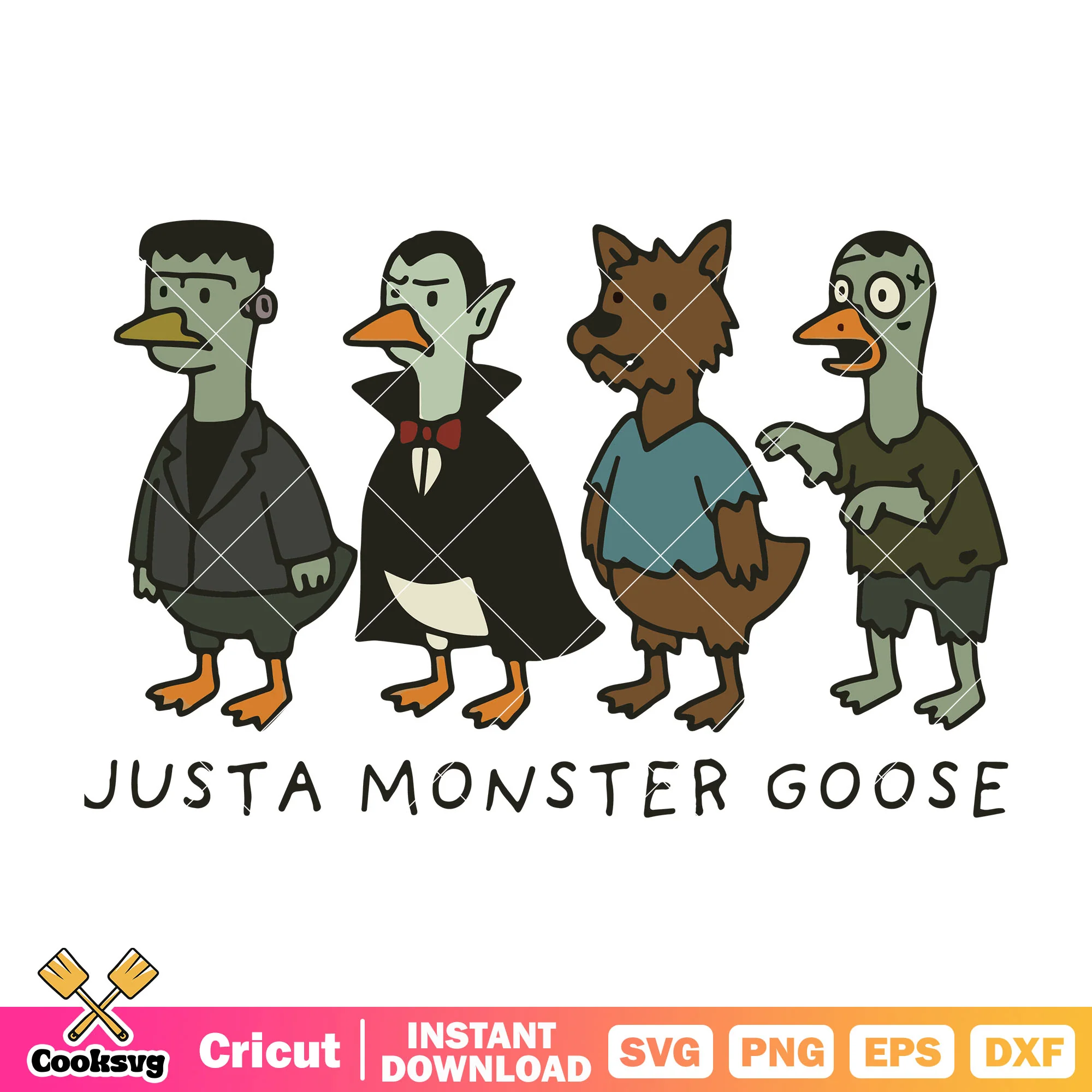 Just a monster goose svg, goose monster svg, silly goose svg