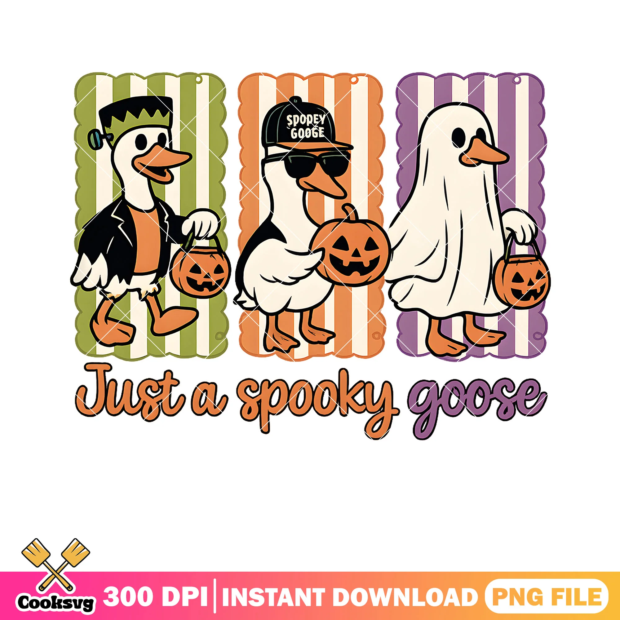 Just a spooky goose png, silly goose png, halloween goose png