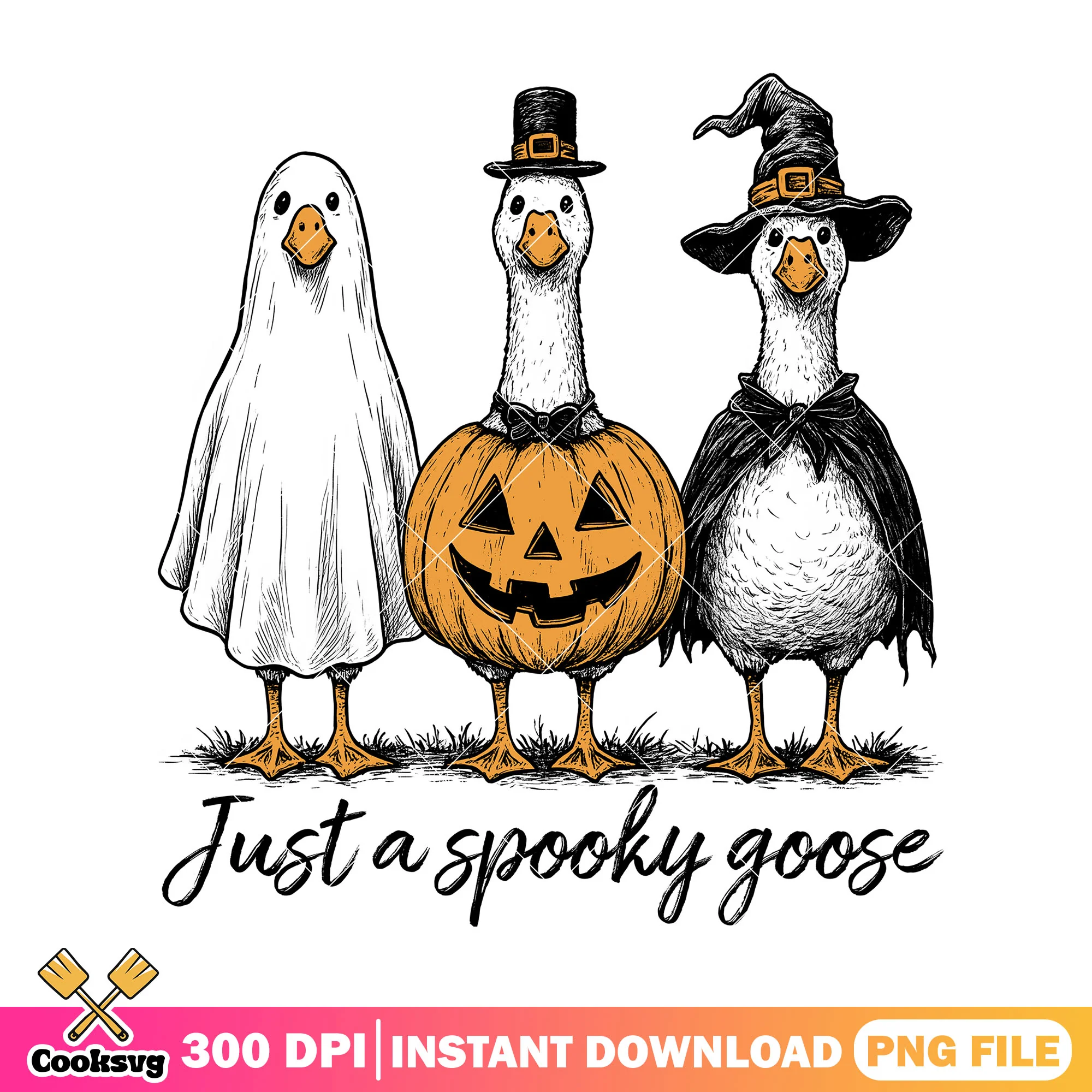 Just a spooky goose png, halloween custome png, spooky movie png