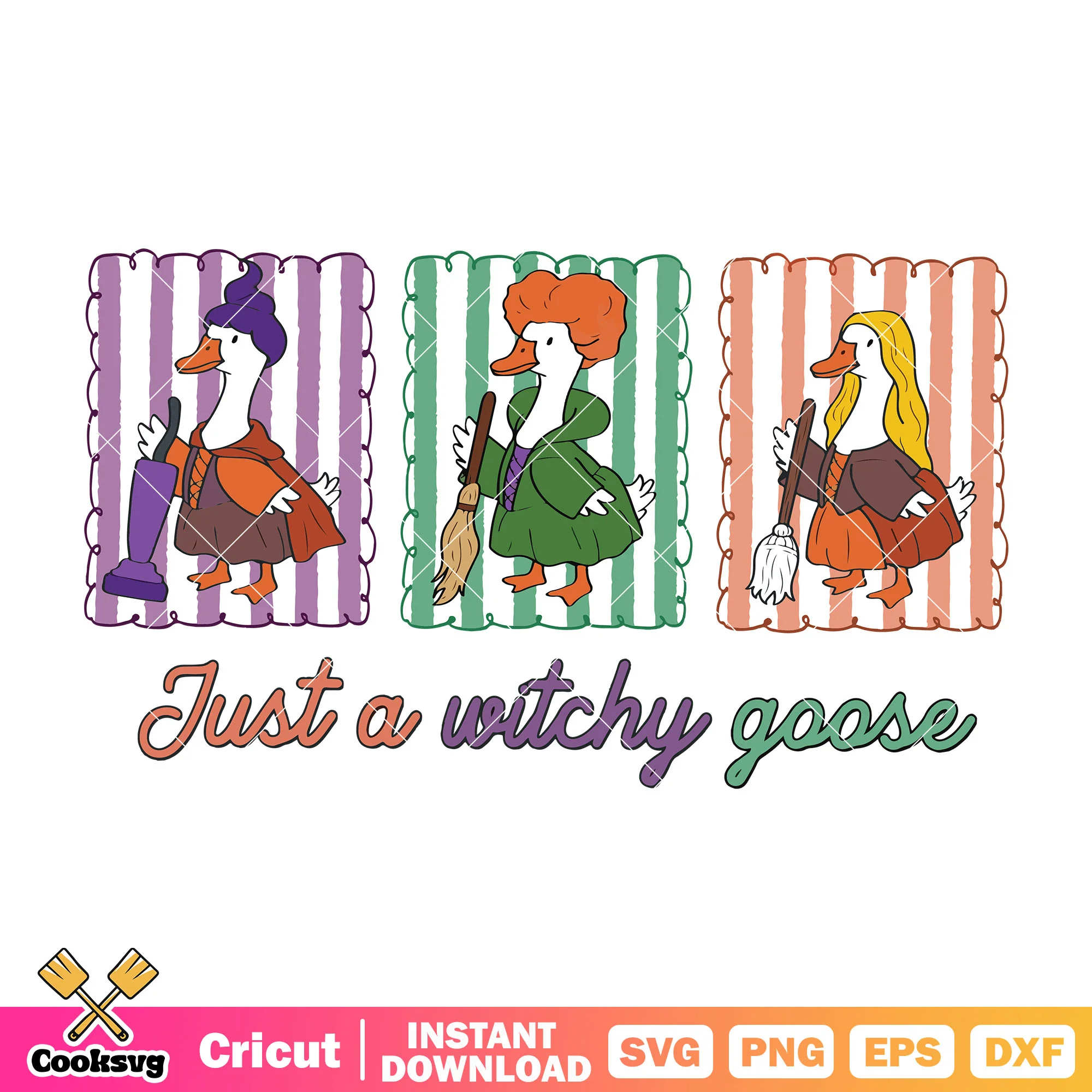 Just a witchy goose svg, witch halloween svg, goose witch svg