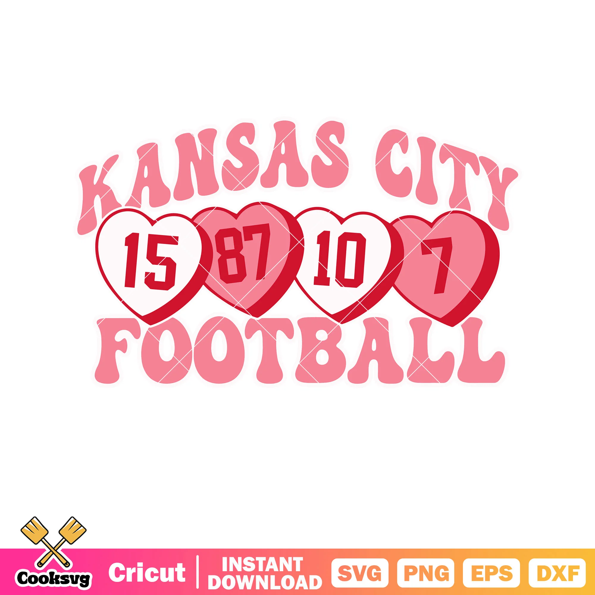 Kansas city football valentine svg, Kansas city chiefs svg