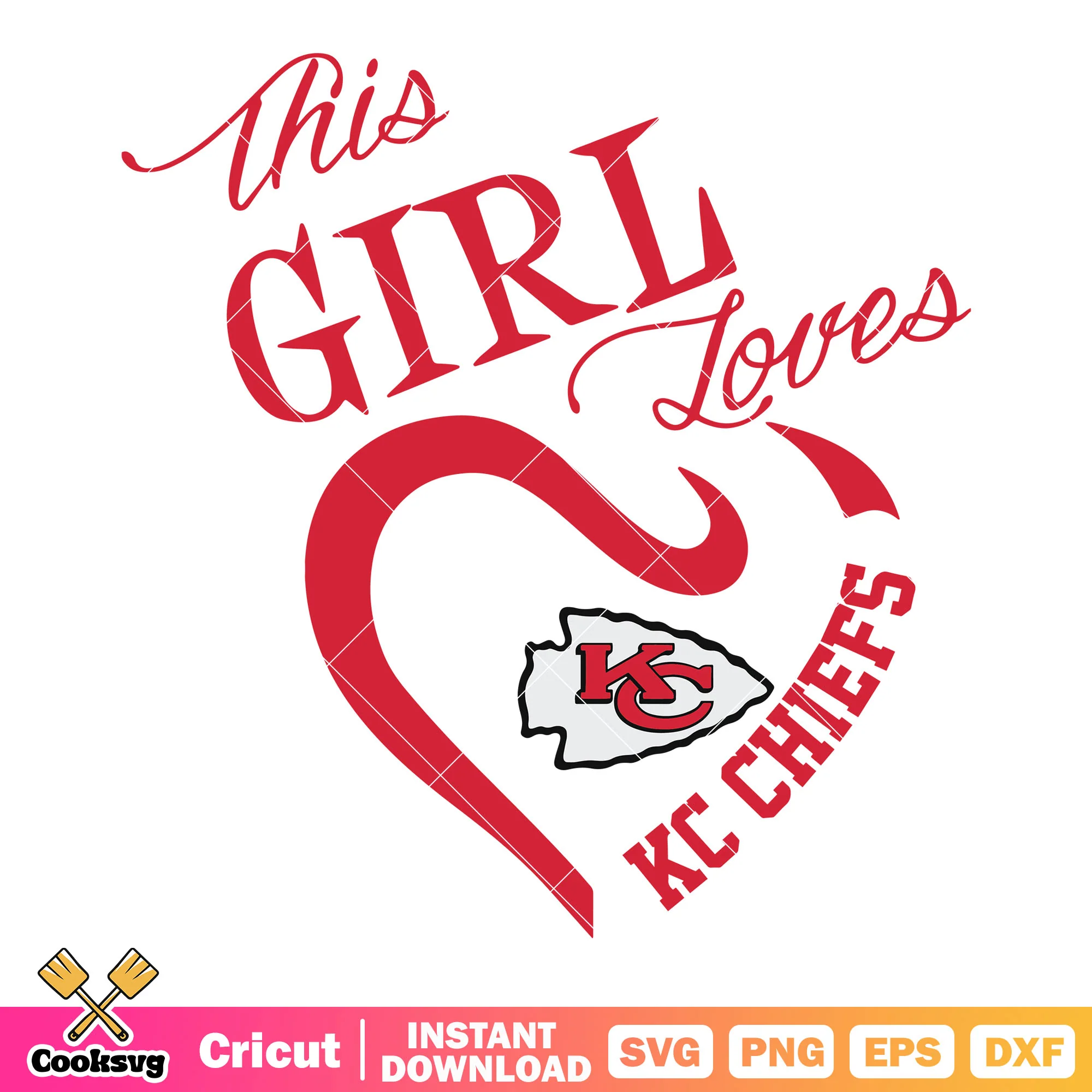Kansas city love his girls svg, kc chiefs svg, arrowhead svg