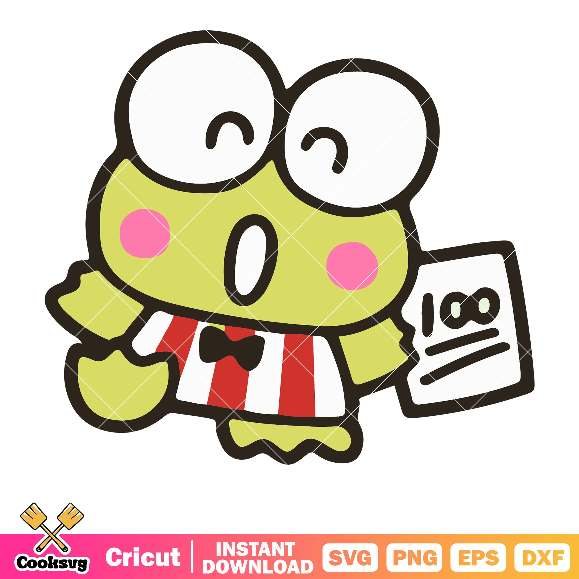Keroppi 100 points svg, sanrio cartoon svg, hello kitty svg
