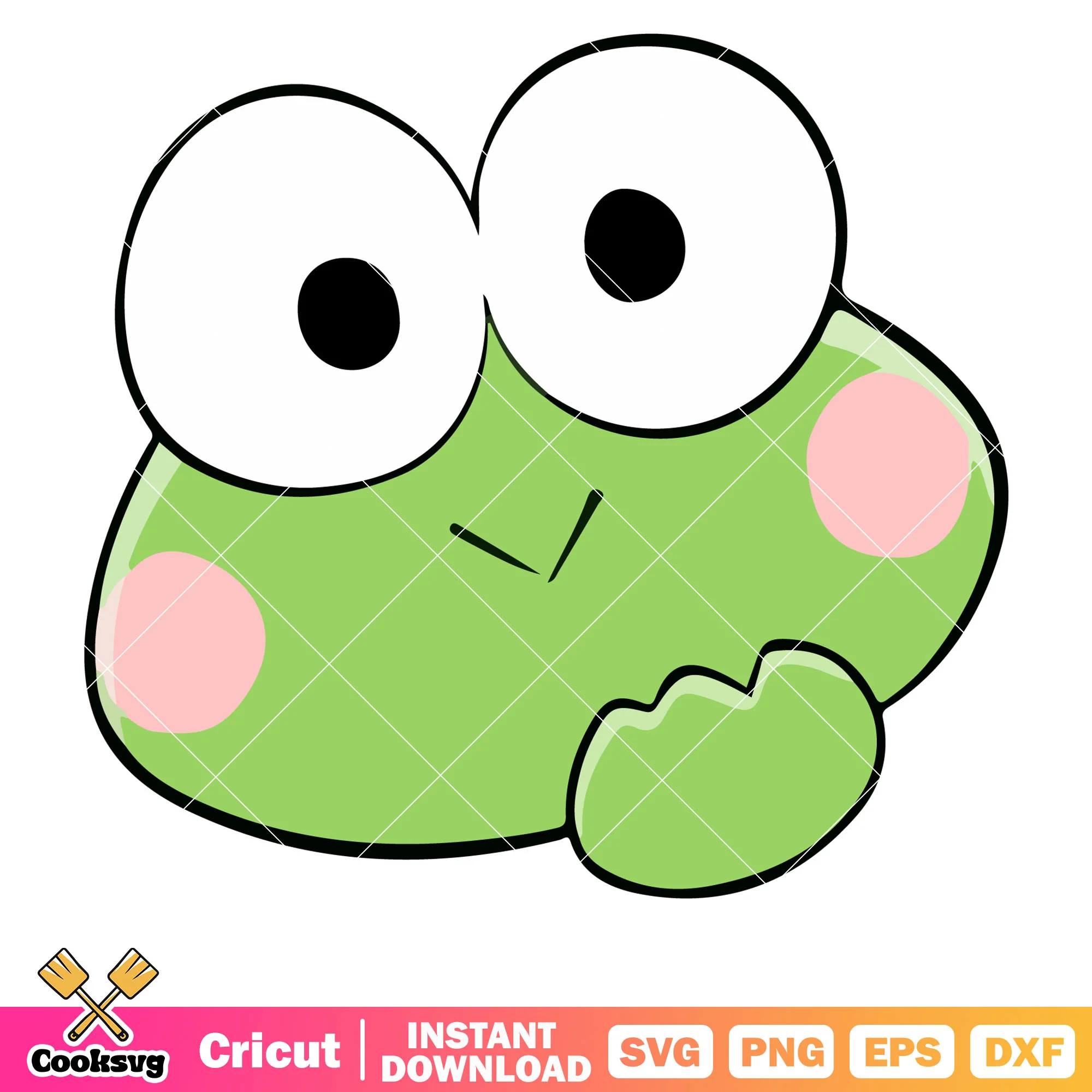 Keroppi cute face svg, sanrio hello kitty svg, keroppi cute svg