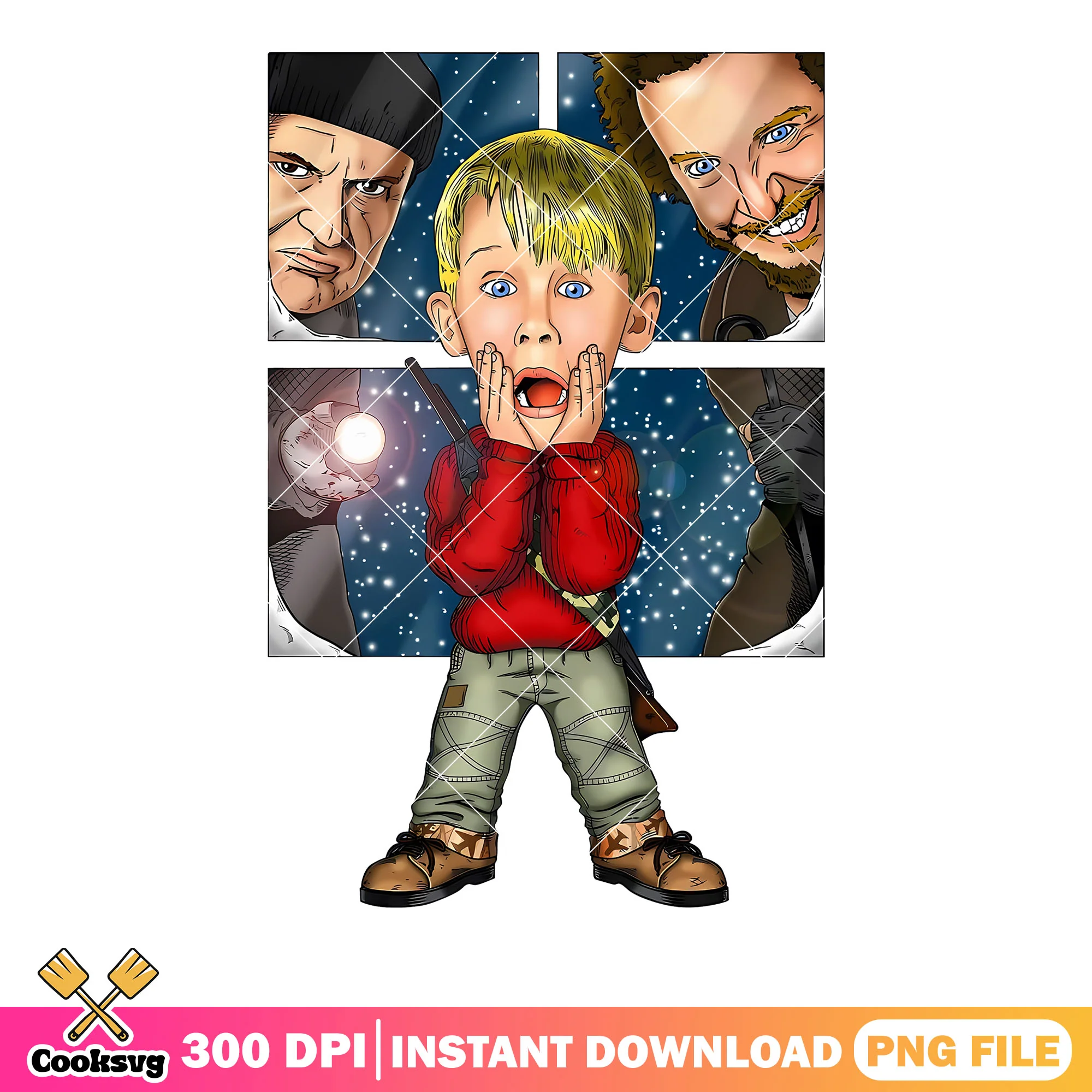 Kevin with the christmas thief png, wet bandit png, home alone png