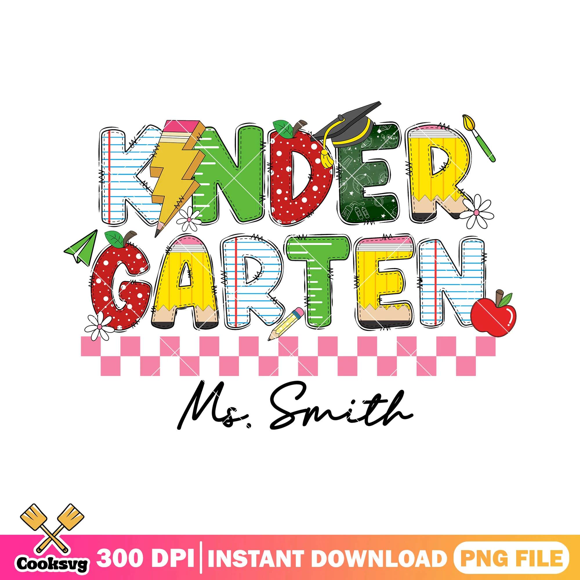 Kindergarten png, school font png, back to school ideas png
