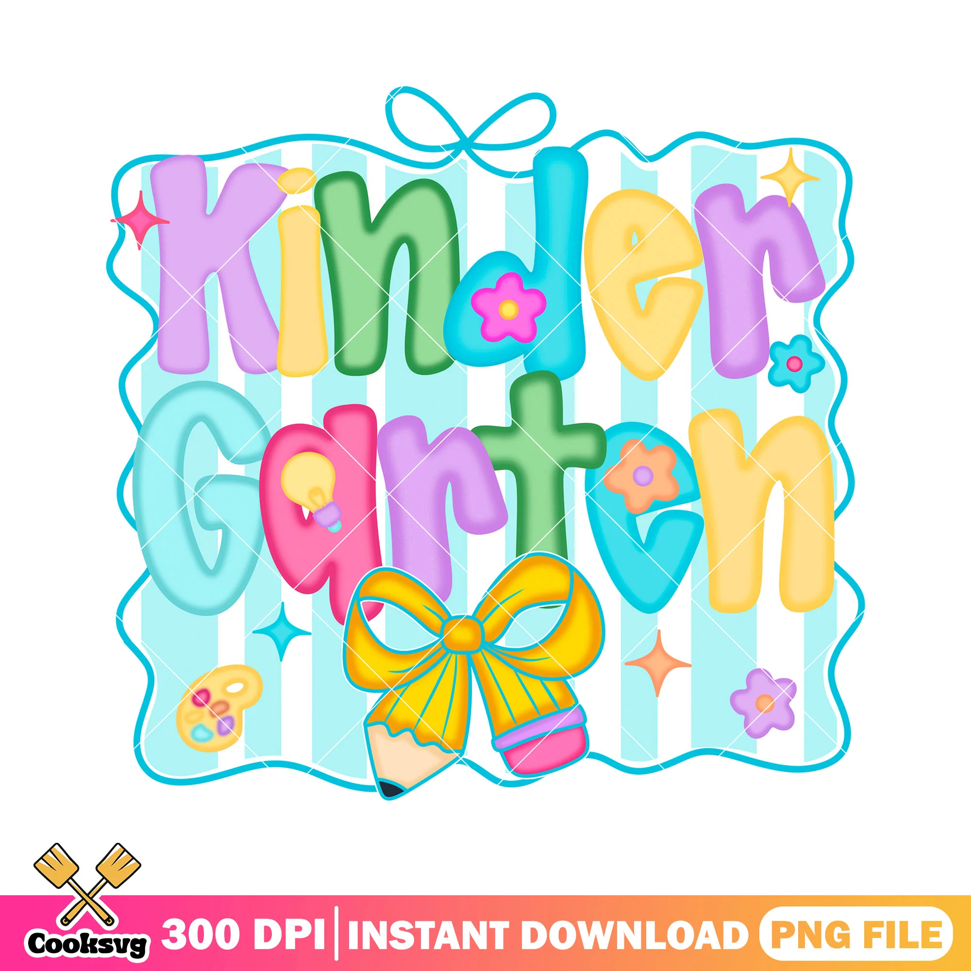 Kindergarten school design png, going back to school png, font decor png