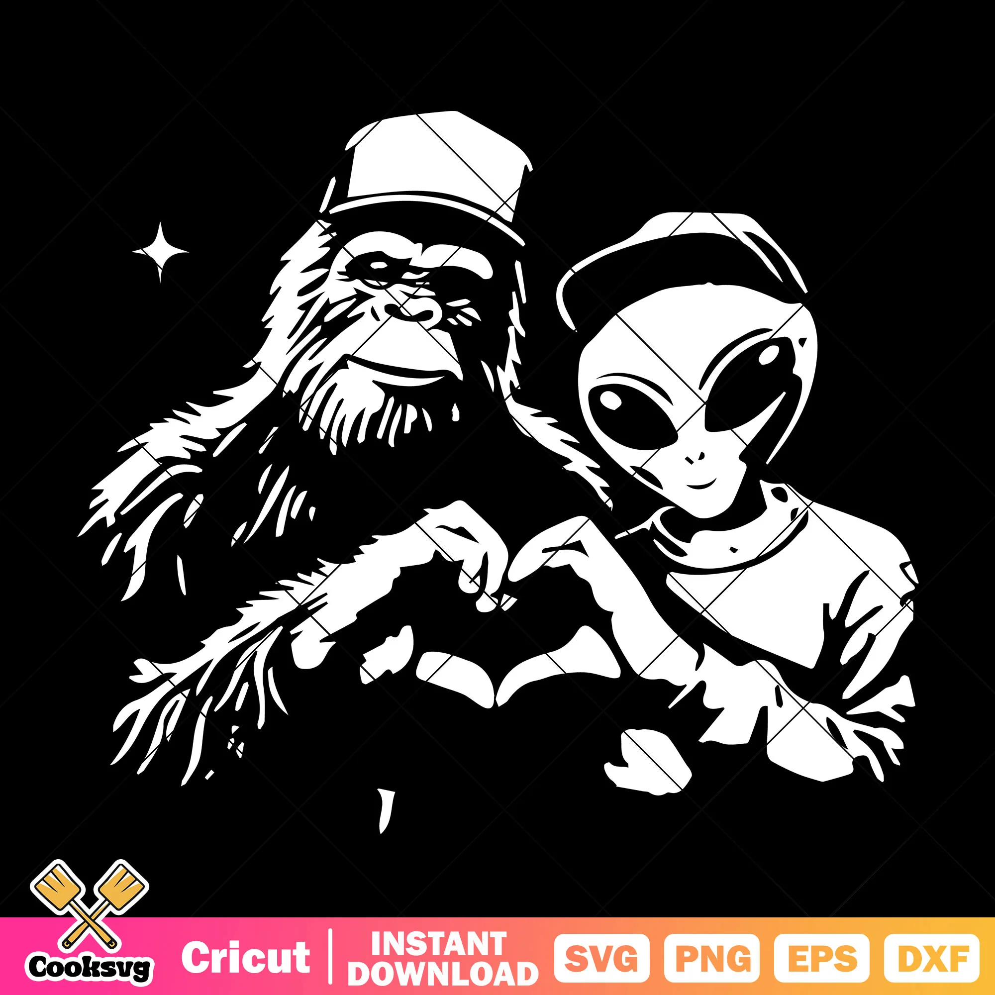 King kong love alien svg file, alien love svg, king kong svg