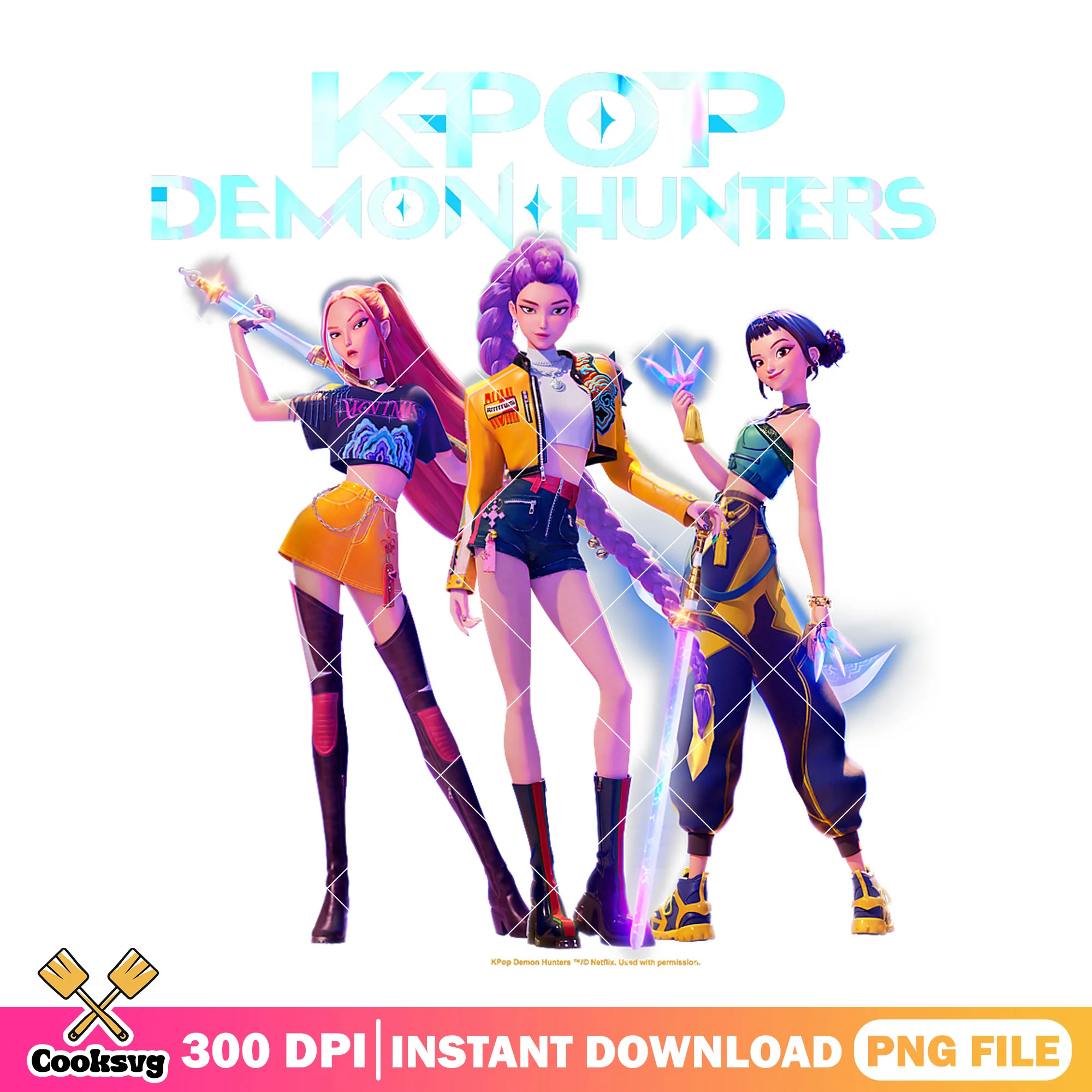 Kpop demon girl png, kpop huntrix png, huntrix netflix png
