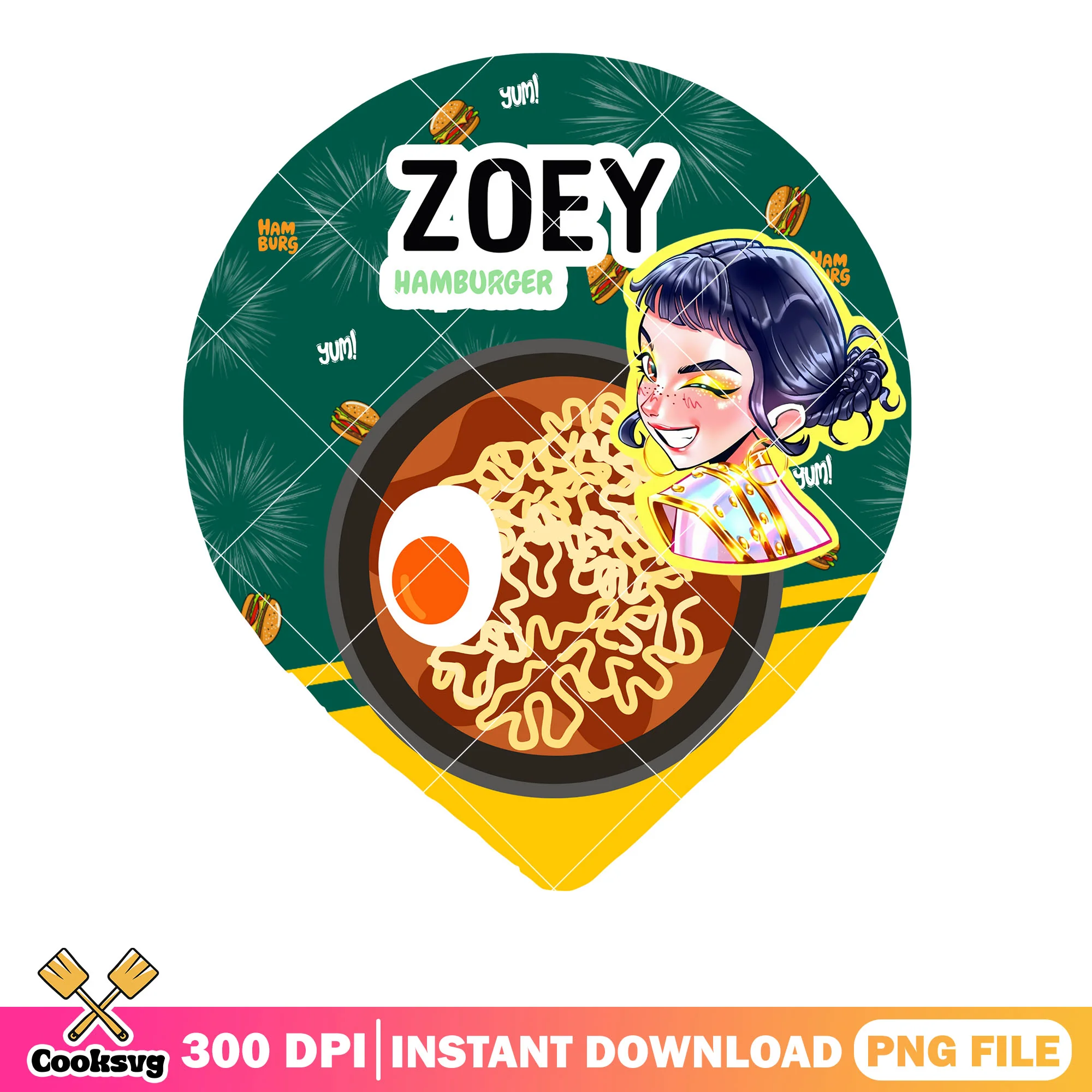 Kpop hunter noodles zoey png, instant noodles png, huntrix png