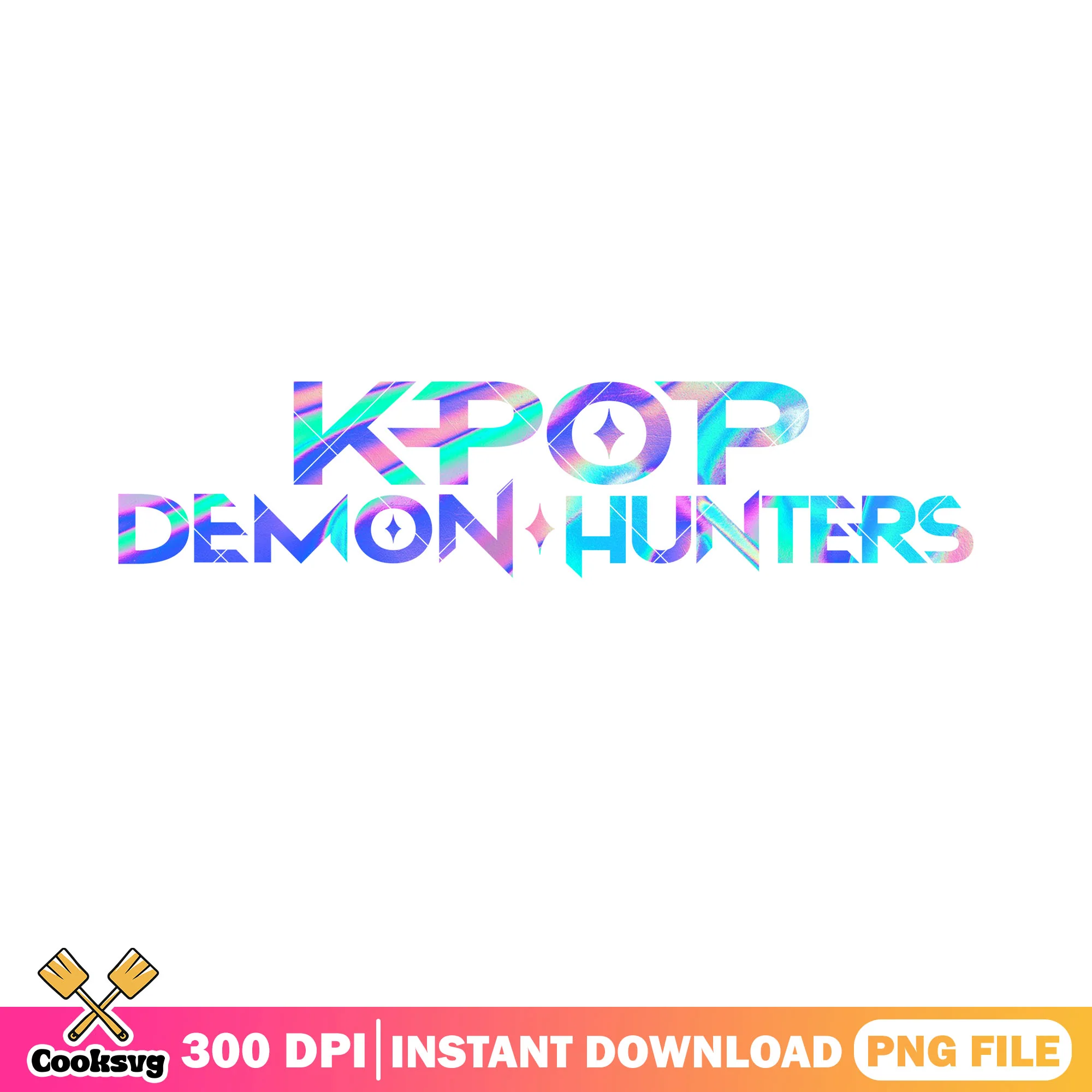 Kpop netflix logo png, holographic png, kpop demon hunters png