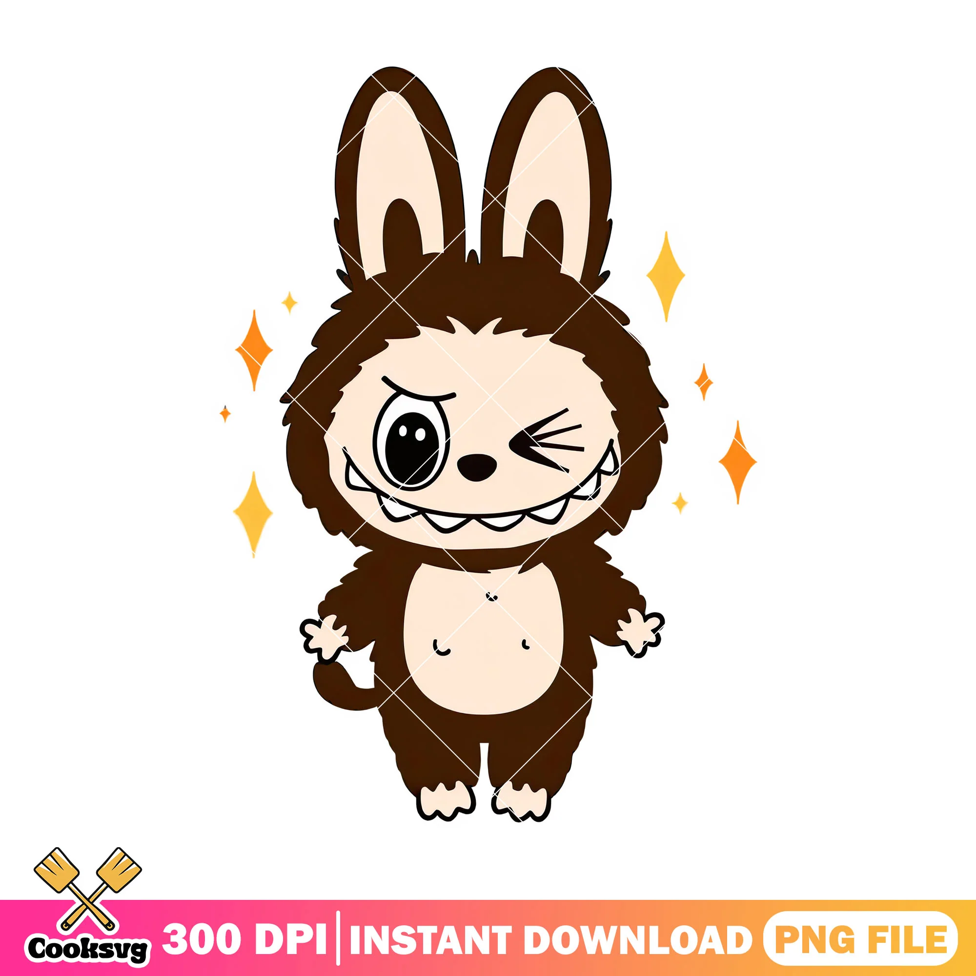 Labubu and stars png, labubu plush png, labubu drawing png
