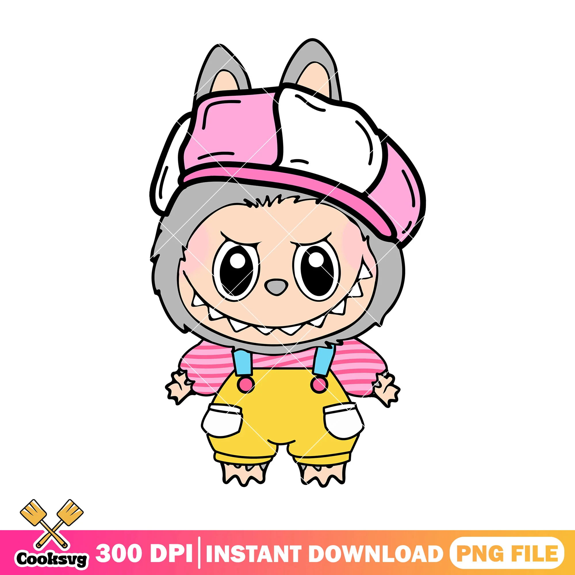 Labubu and streatwear png, grey labubu png, labubu png