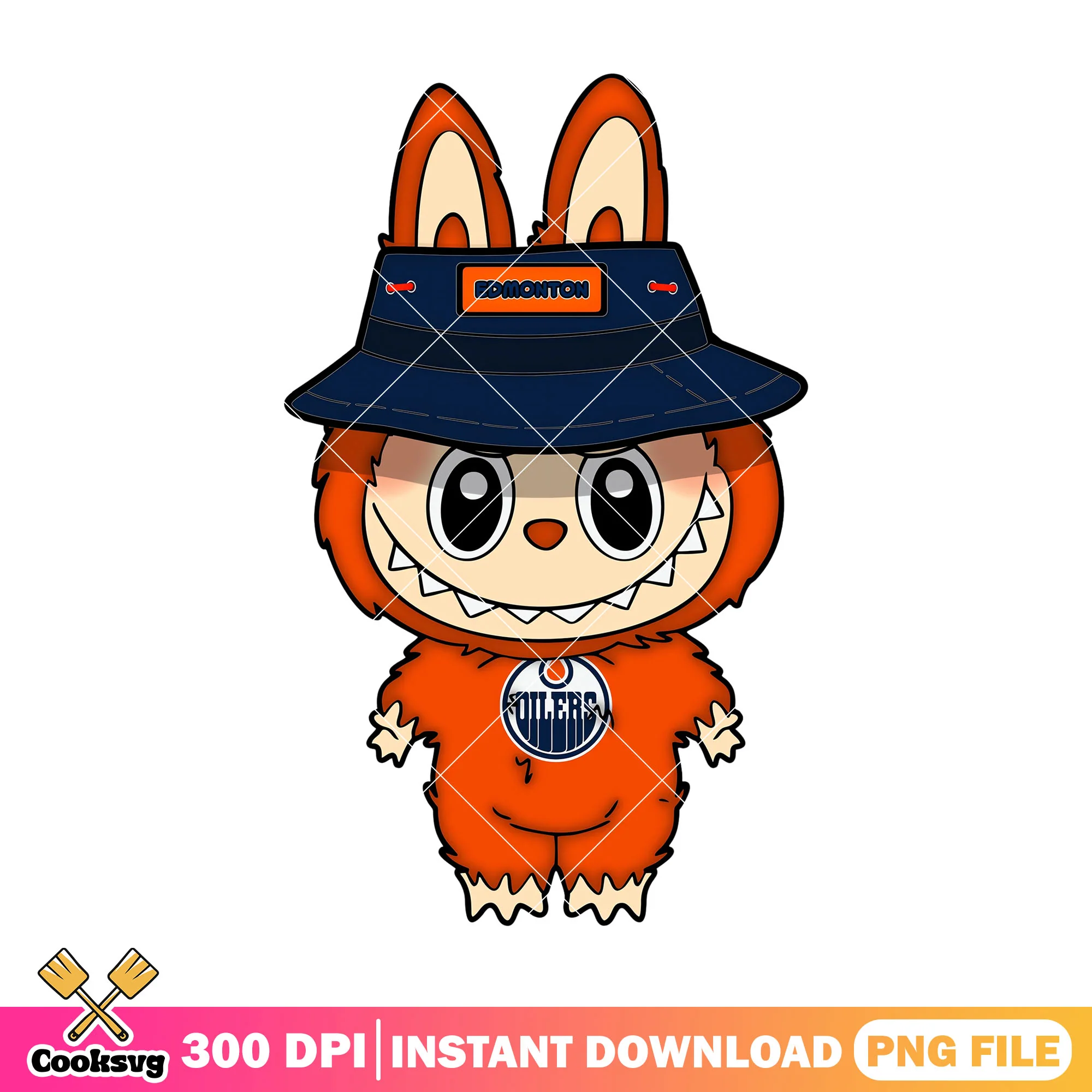 Labubu baby cute design png, labubu monster png, edmonton oilers png