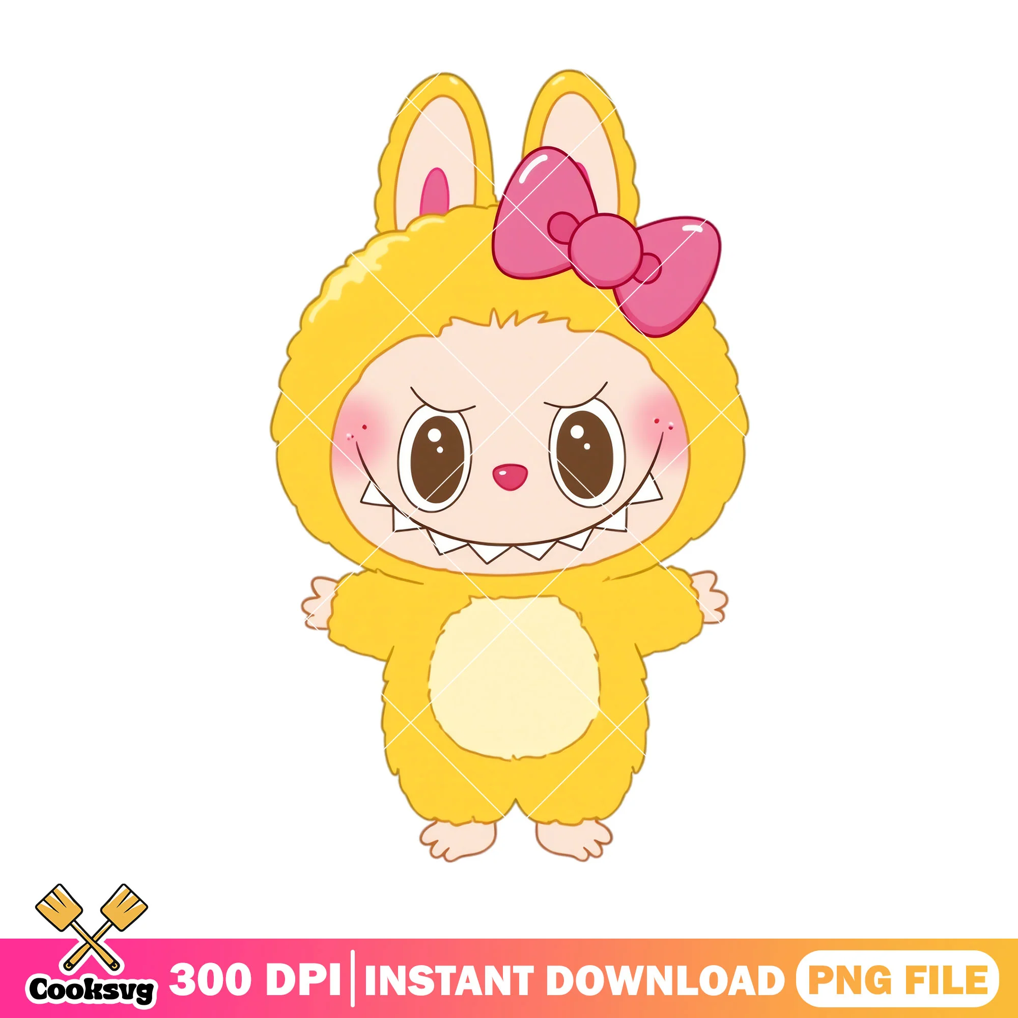 Labubu baby monster png, labubu girl png, labubu yellow png