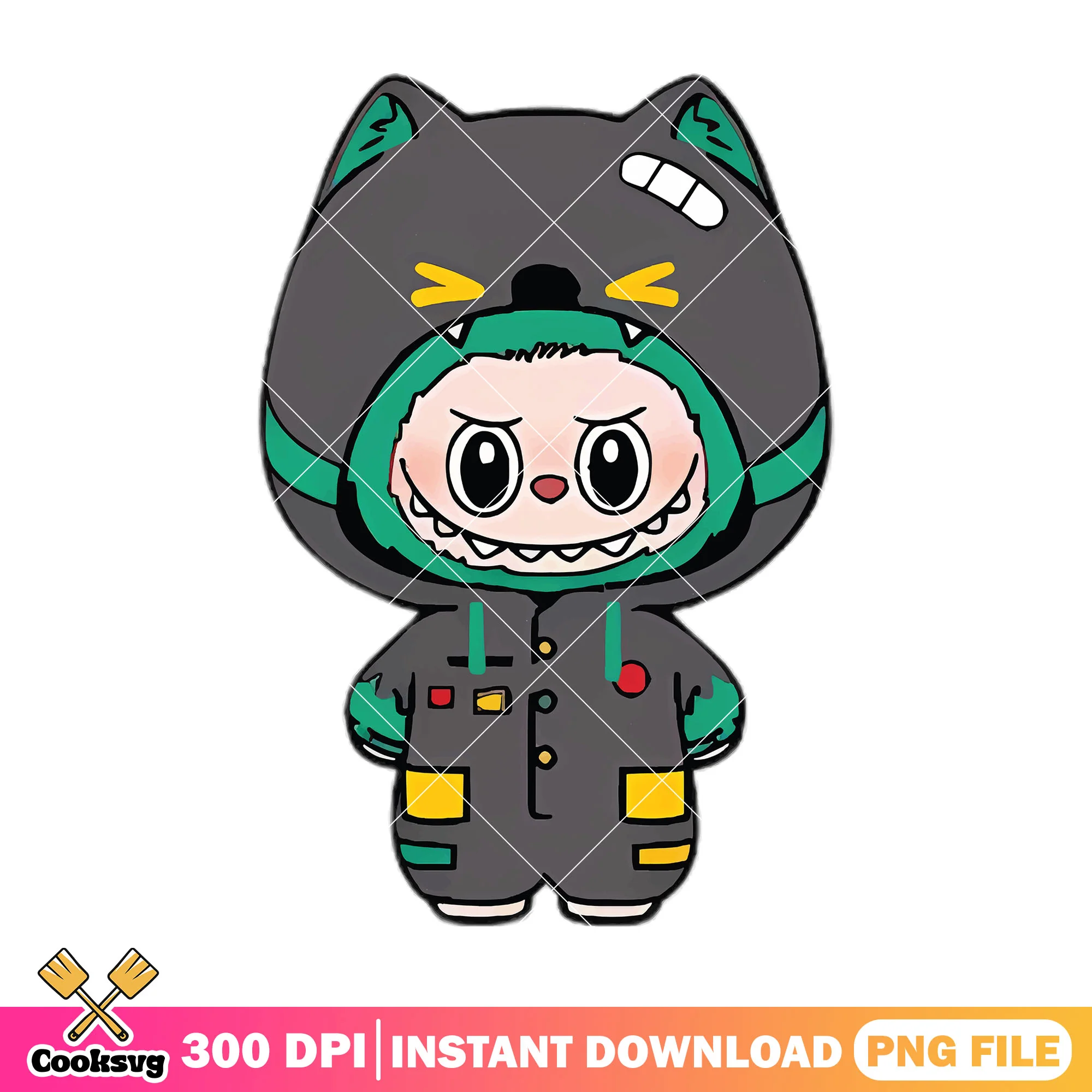 Labubu chimera costume png, labubu standing png, labubu cute png