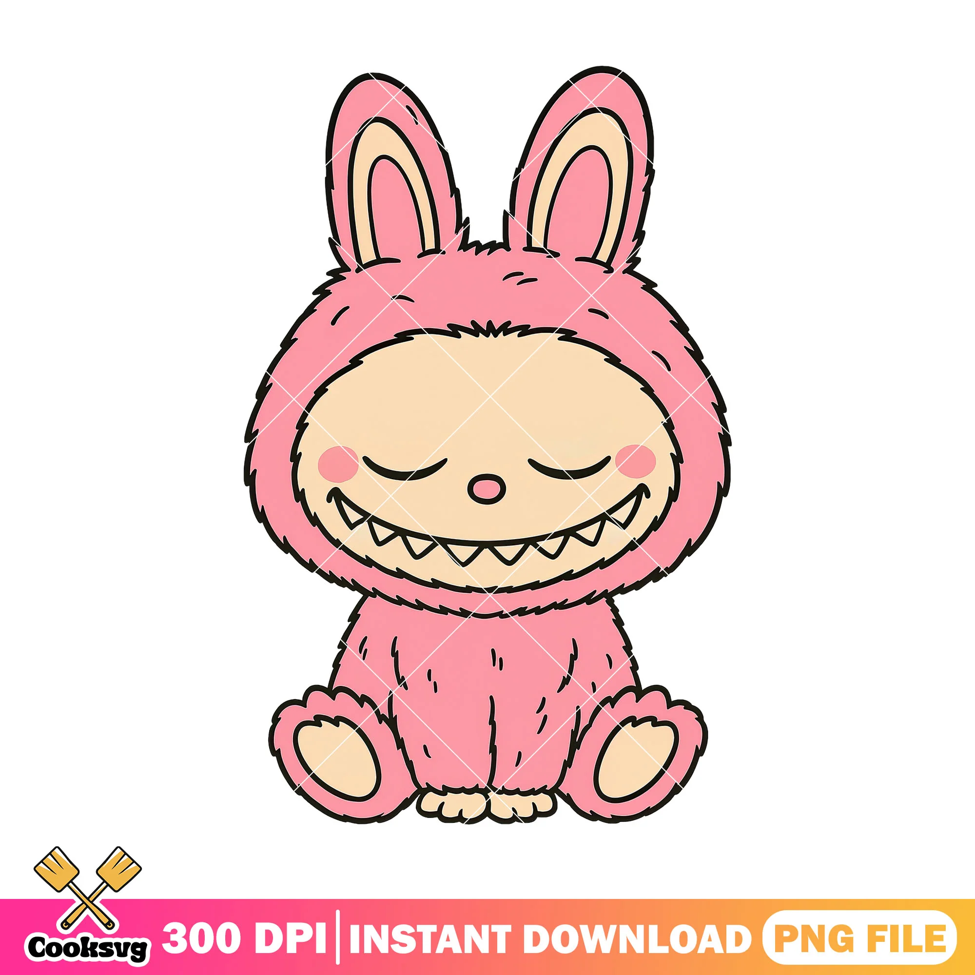 Labubu cute png, labubu sitting png, labubu popmart png