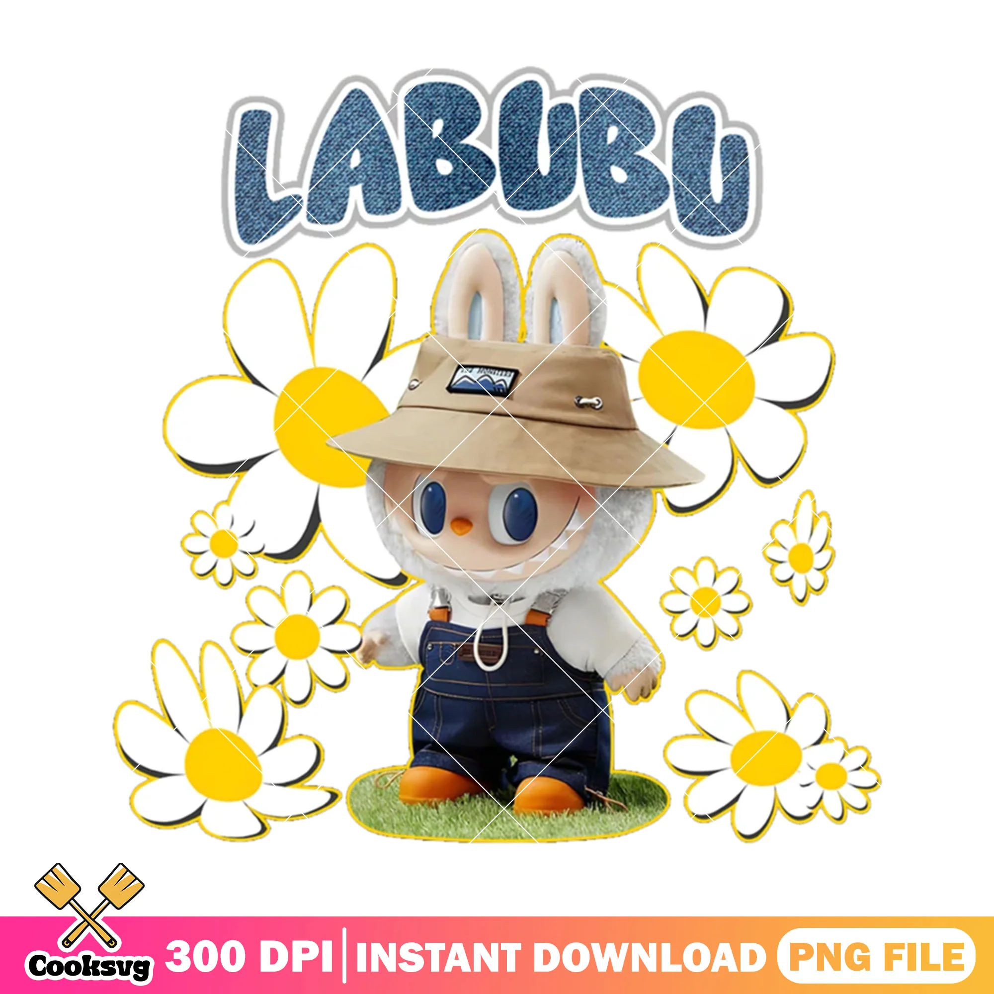 Labubu dolls and flower png design, labubu near me png, love labubu png
