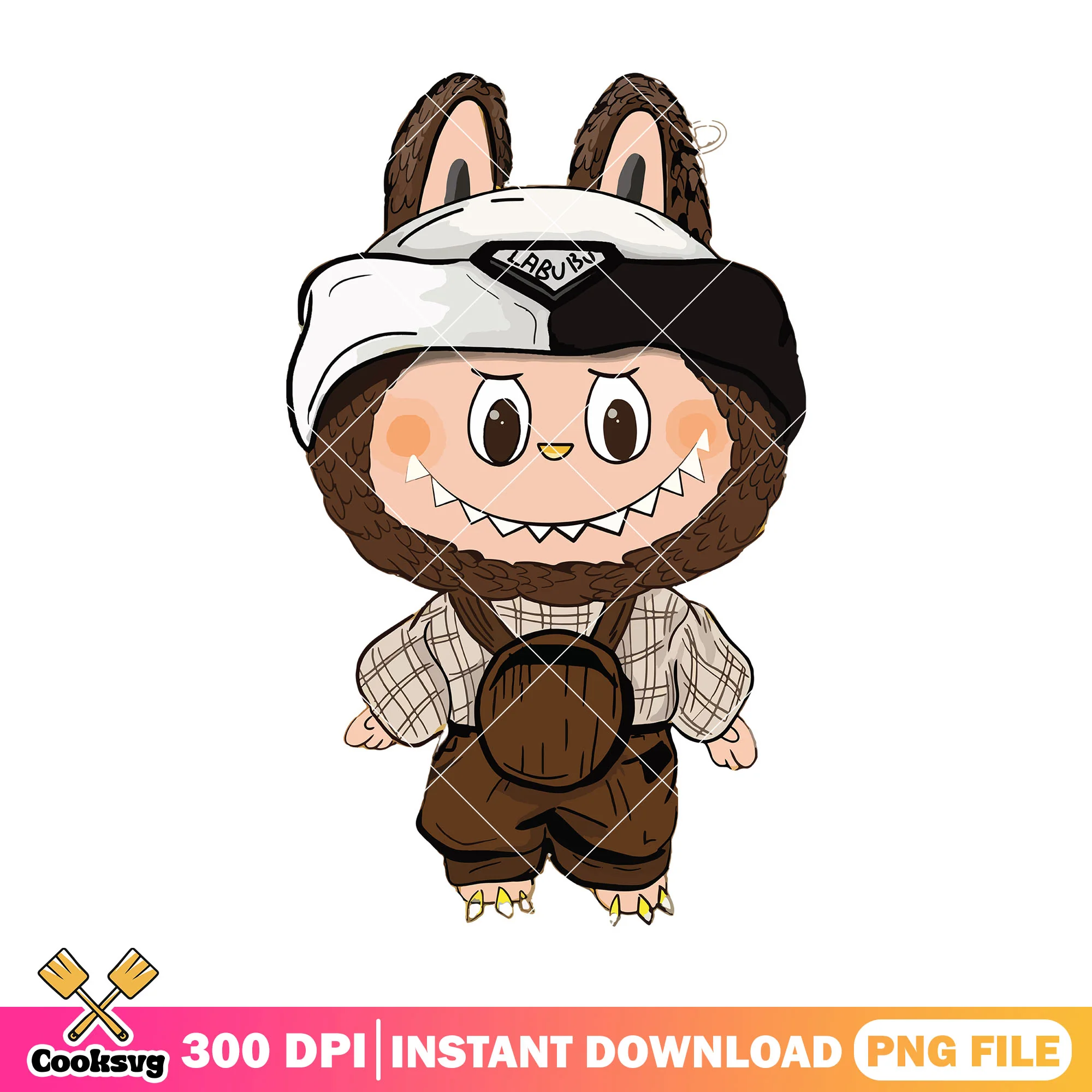 Labubu engineer design png, labubu standing png, labubu hehe png