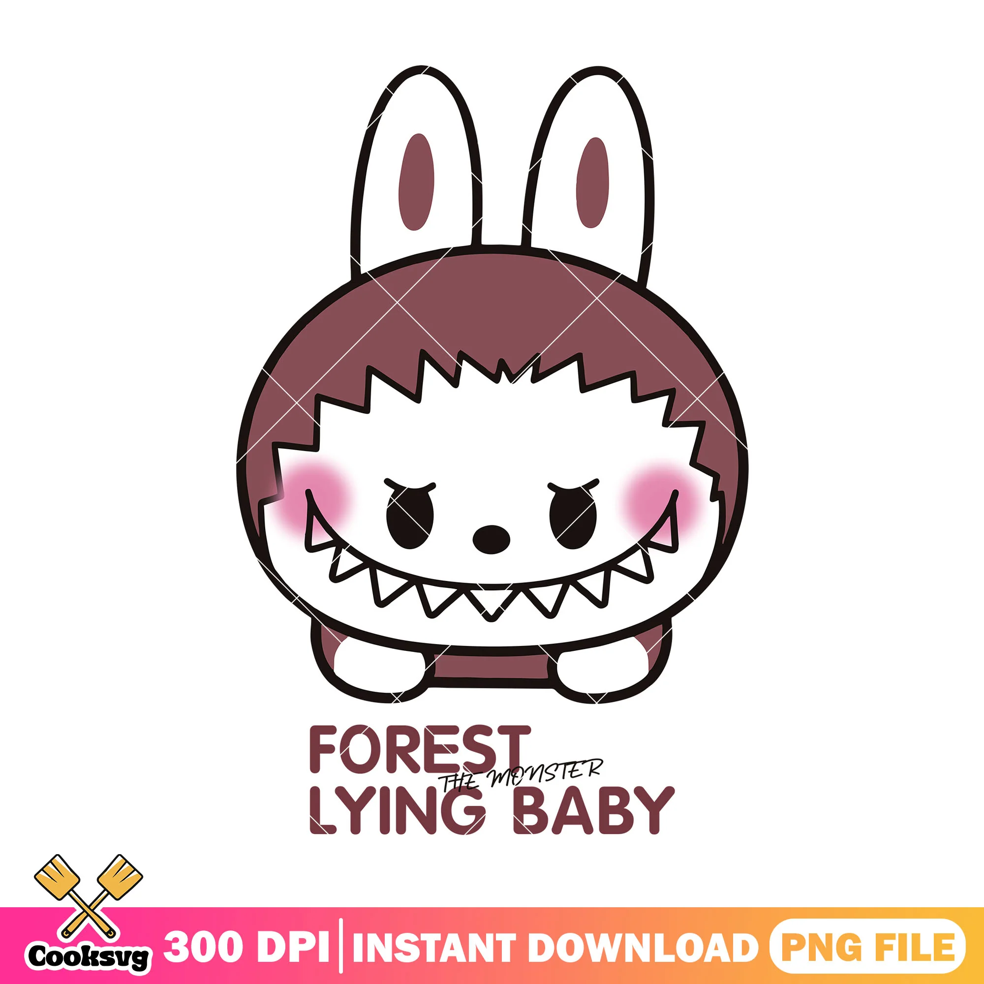 Labubu forest lying baby png, labubu dolls png, labubu quotes png
