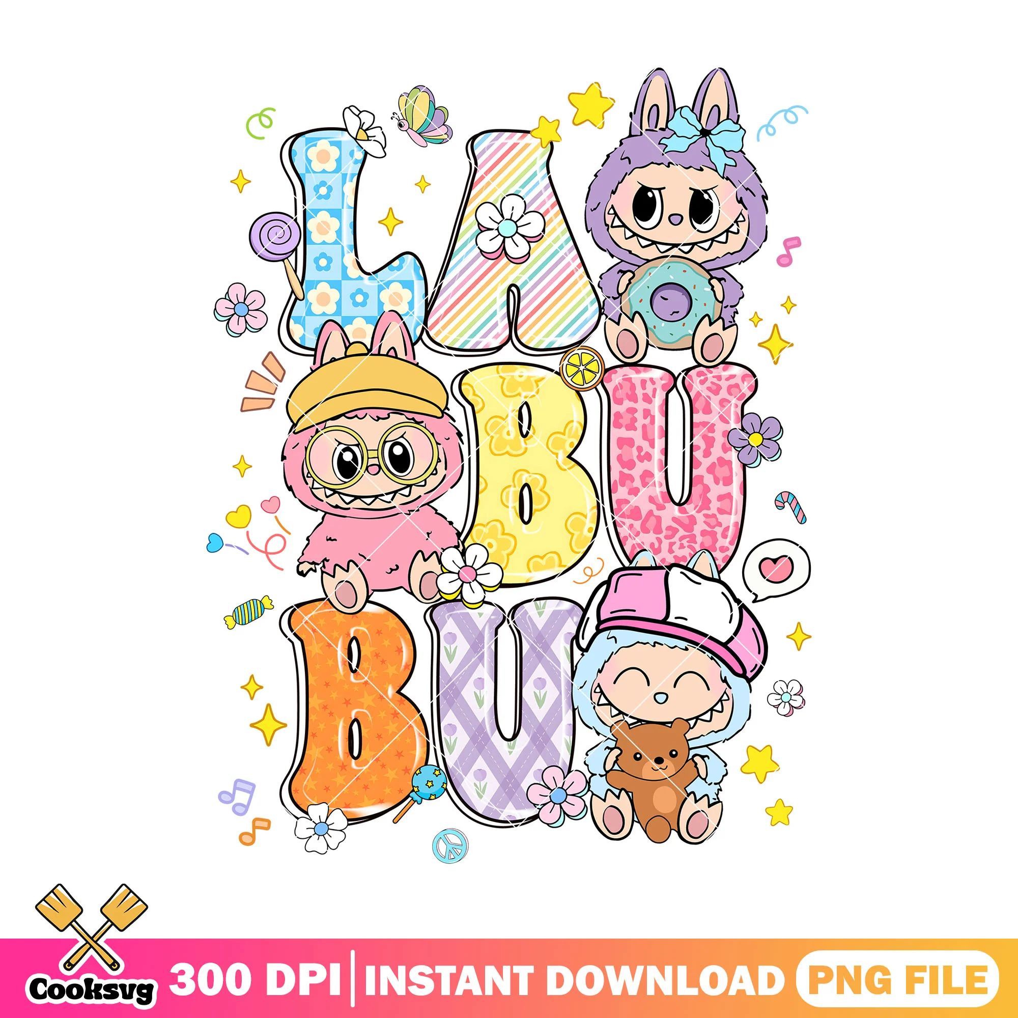 Labubu friends design png, labubu bf png, labubu plush png