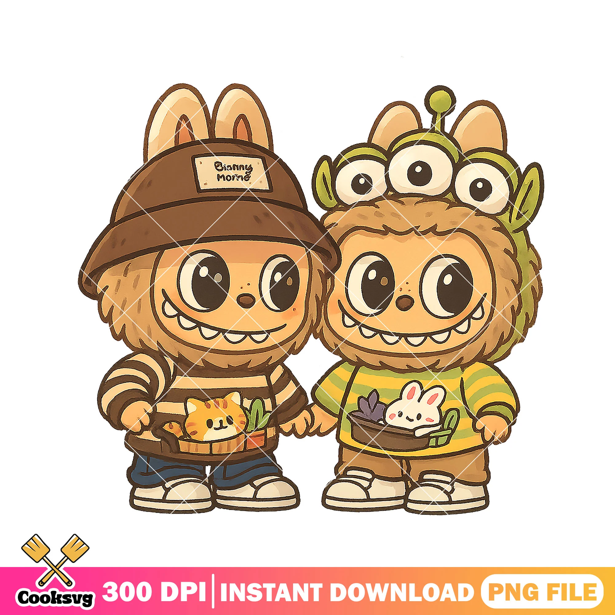 Labubu friends monster png, labubu clothes png, labubu friends png