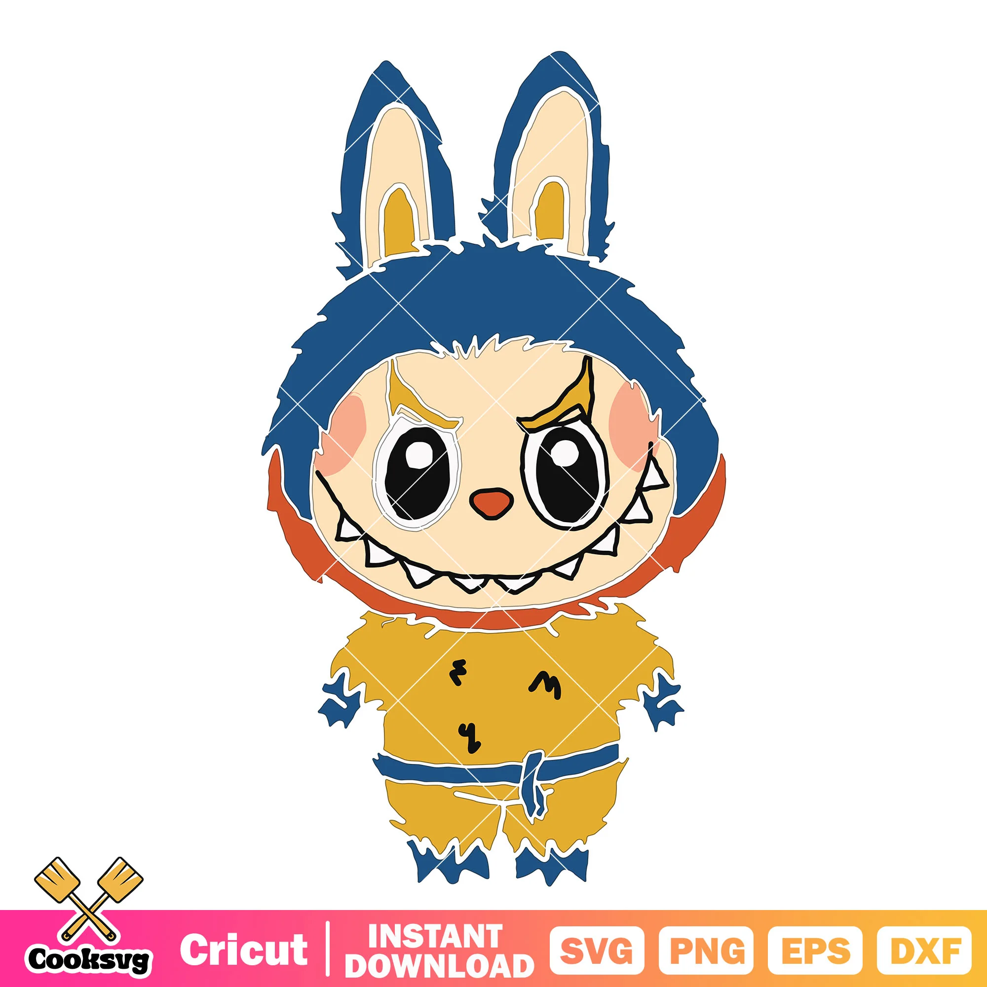 Labubu Goku Costume Svg, labubu costumes svg, labubu anime svg