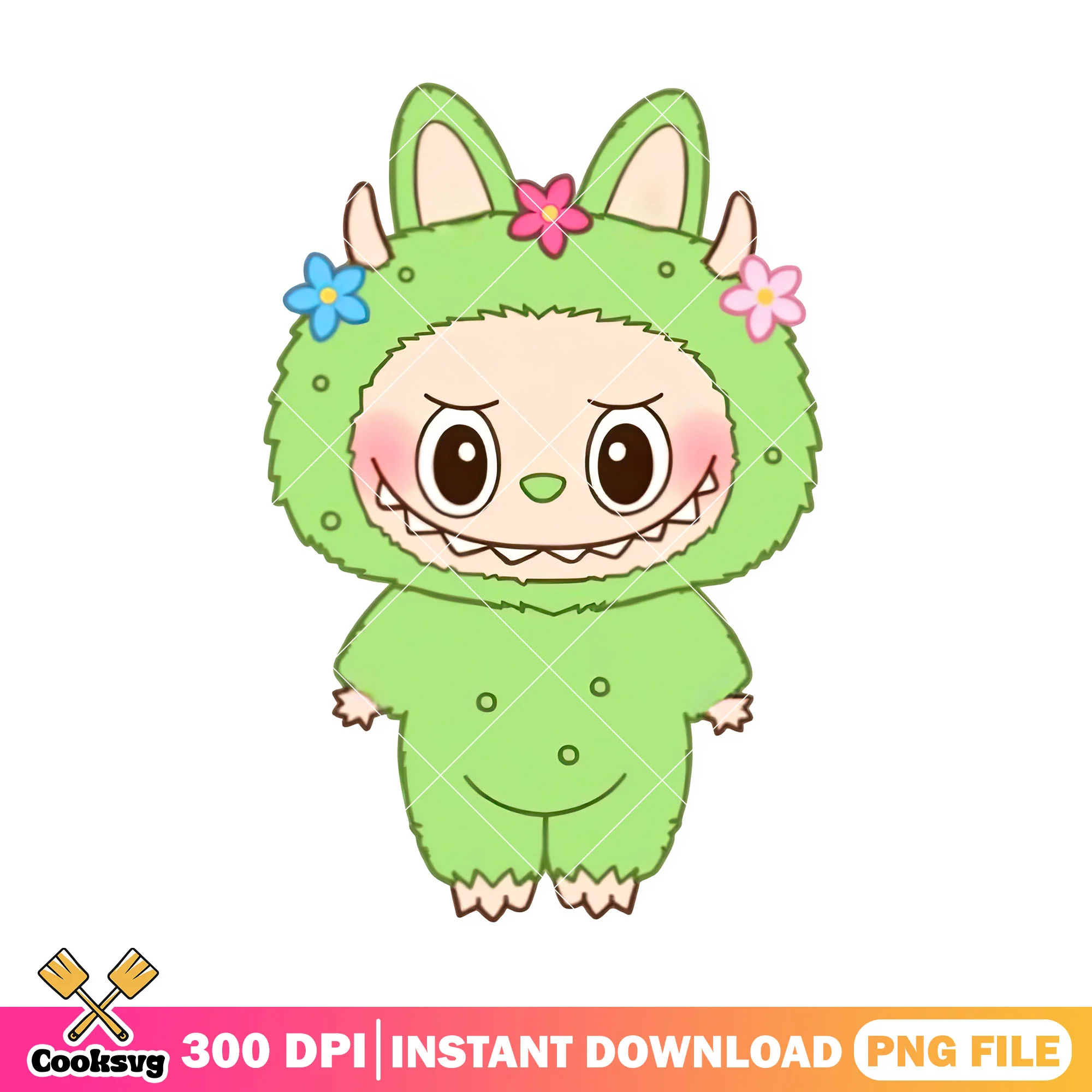 Labubu green design png, labubu art png, labubu png