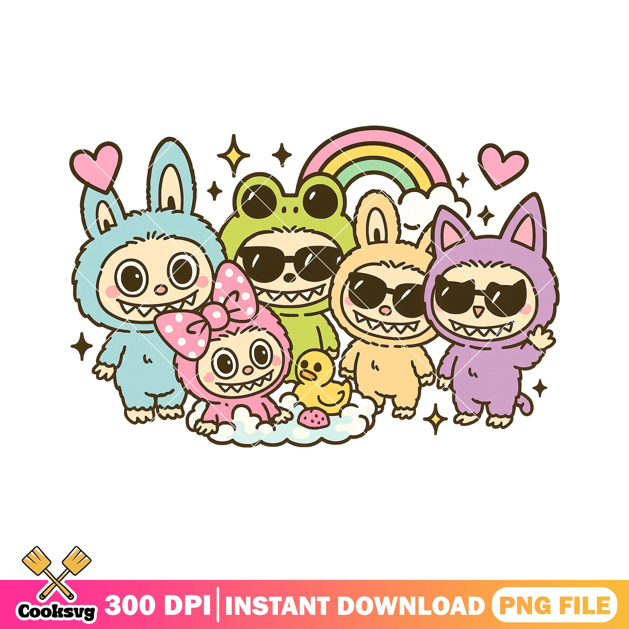 Labubu happy png, labubu monsters png, labubu art png
