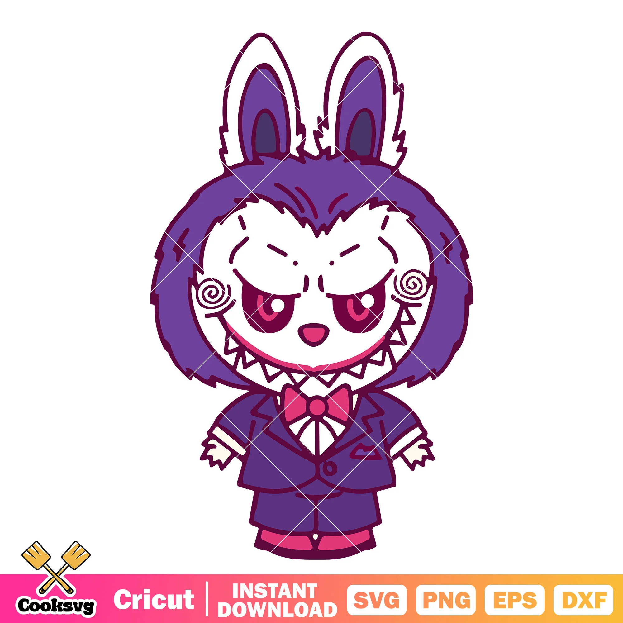 Labubu horror face svg, halloween labubu svg, popmart halloween labubu svg