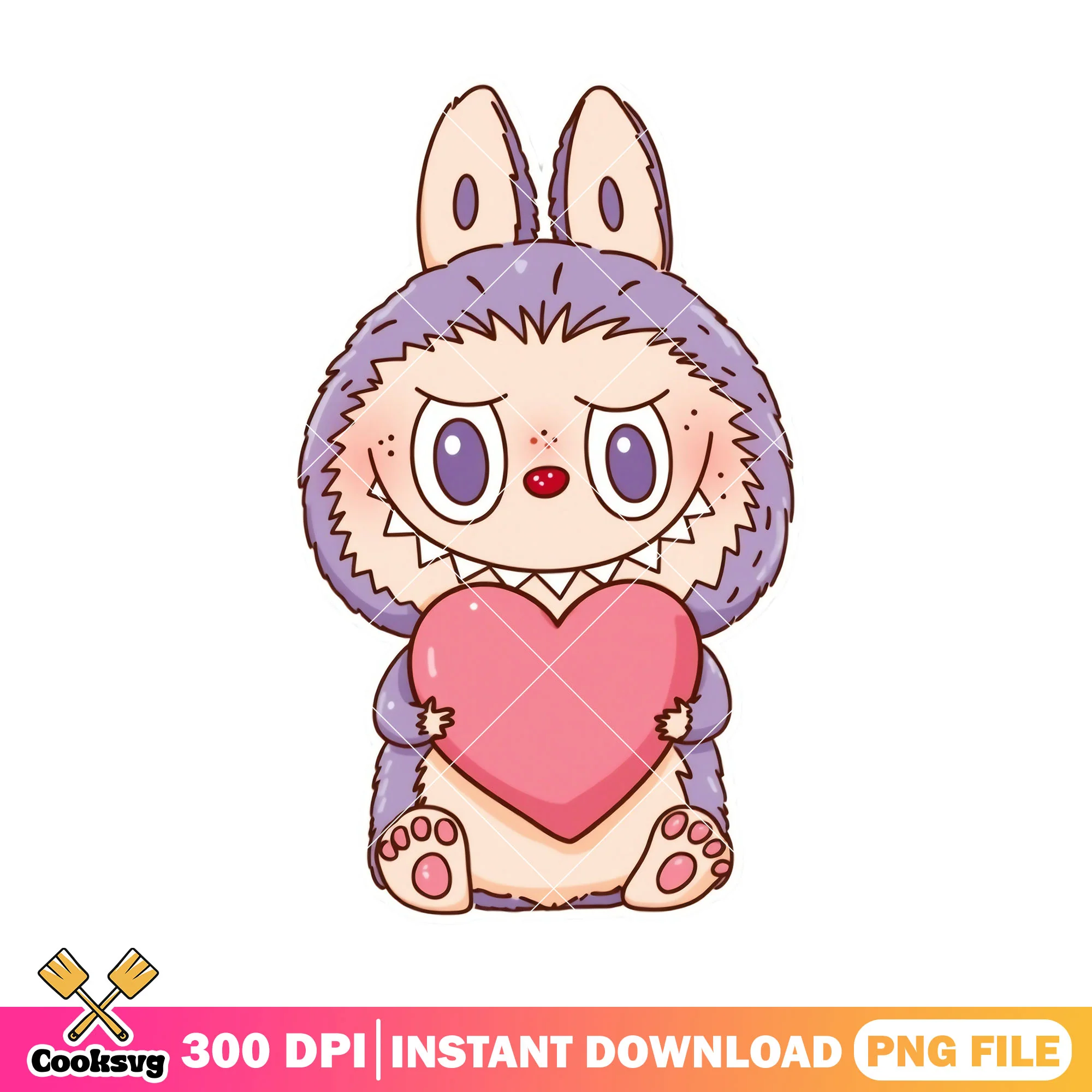 Labubu hug a big heart png, labubu purple png, labubu near me png