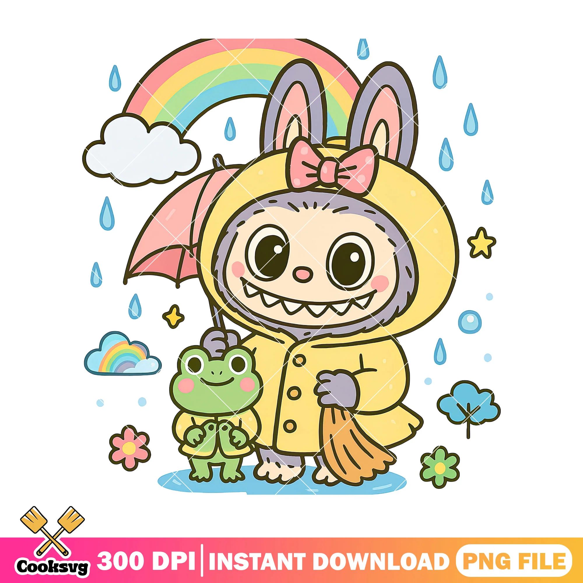 Labubu in rainy png, labubu clothes png, labubu hehe png